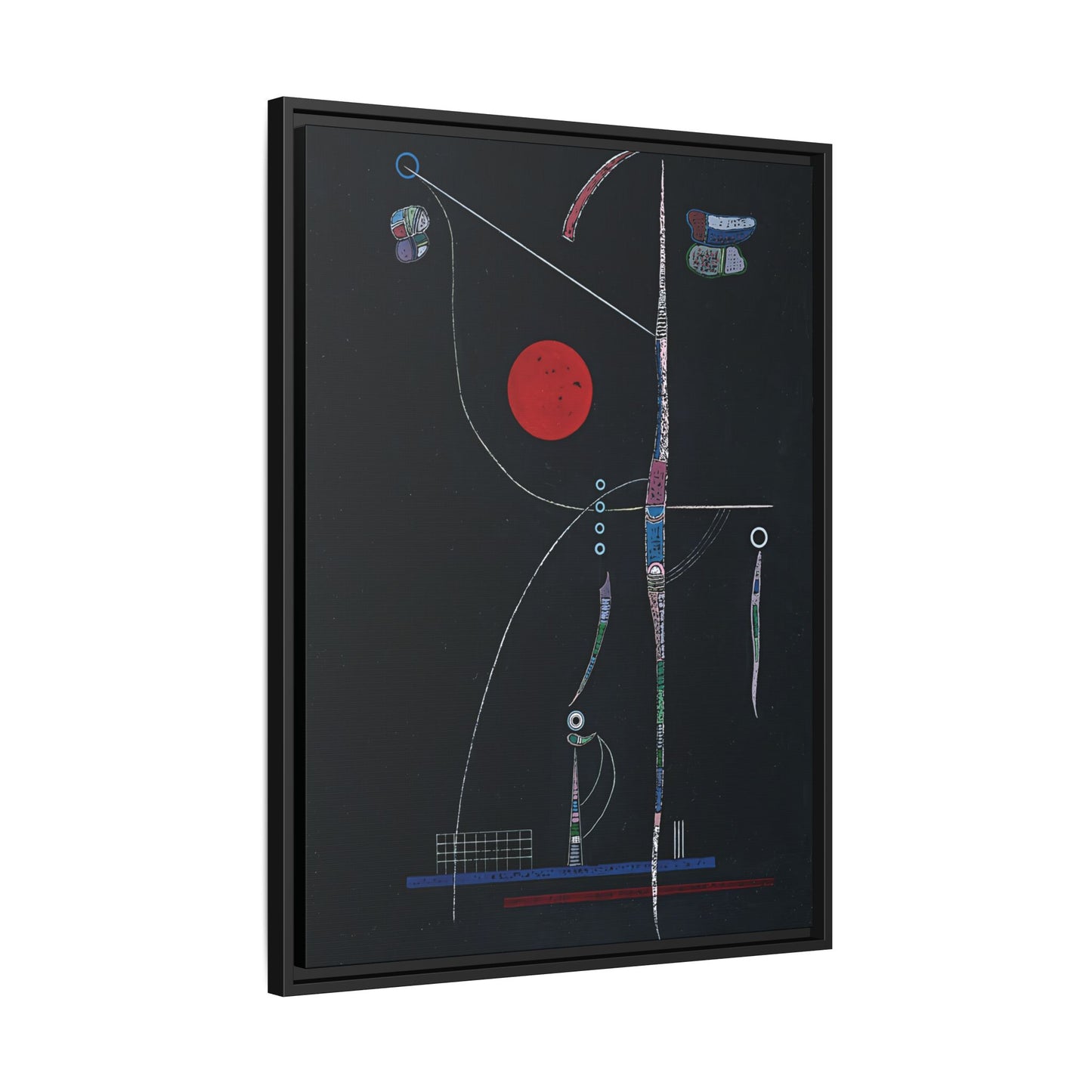 L' accent Rouge (1938) by Wassily Kandinsky / Toile encadrée sur caisse américaine