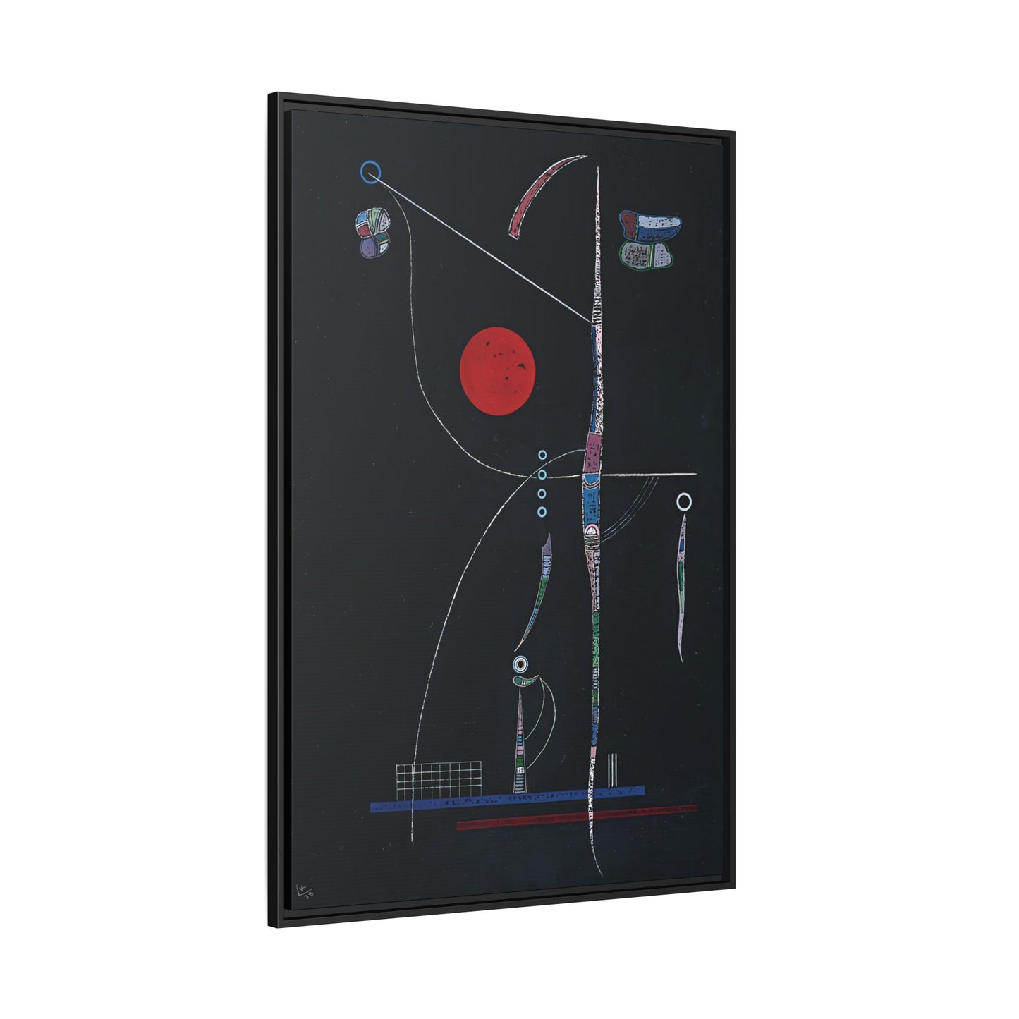 L' accent Rouge (1938) by Wassily Kandinsky / Toile encadrée sur caisse américaine