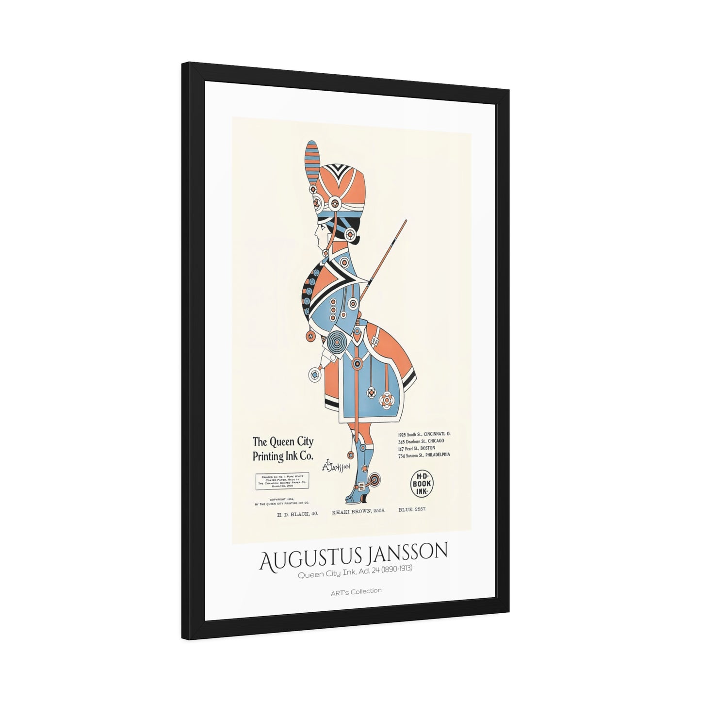 Queen City Ink, Ad. 24 (1890-1913) by Augustus Jansson / Affiche Encadrée série ART's Collection