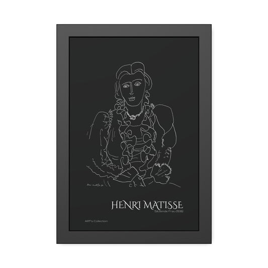 Sitzende Frau (1936) black édition by Henri Matisse / Affiche Encadrée série ART's Collection