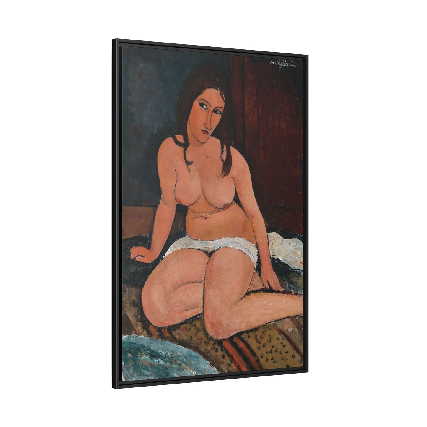 Seated Nude (1917) by Amedeo Modigliani / Toile encadrée sur caisse américaine