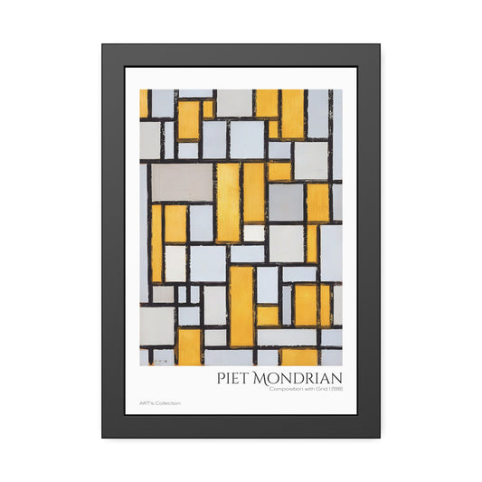 Composition with Grid 1 (1918) by Piet Mondrian / Affiche Encadrée série ART's Collection