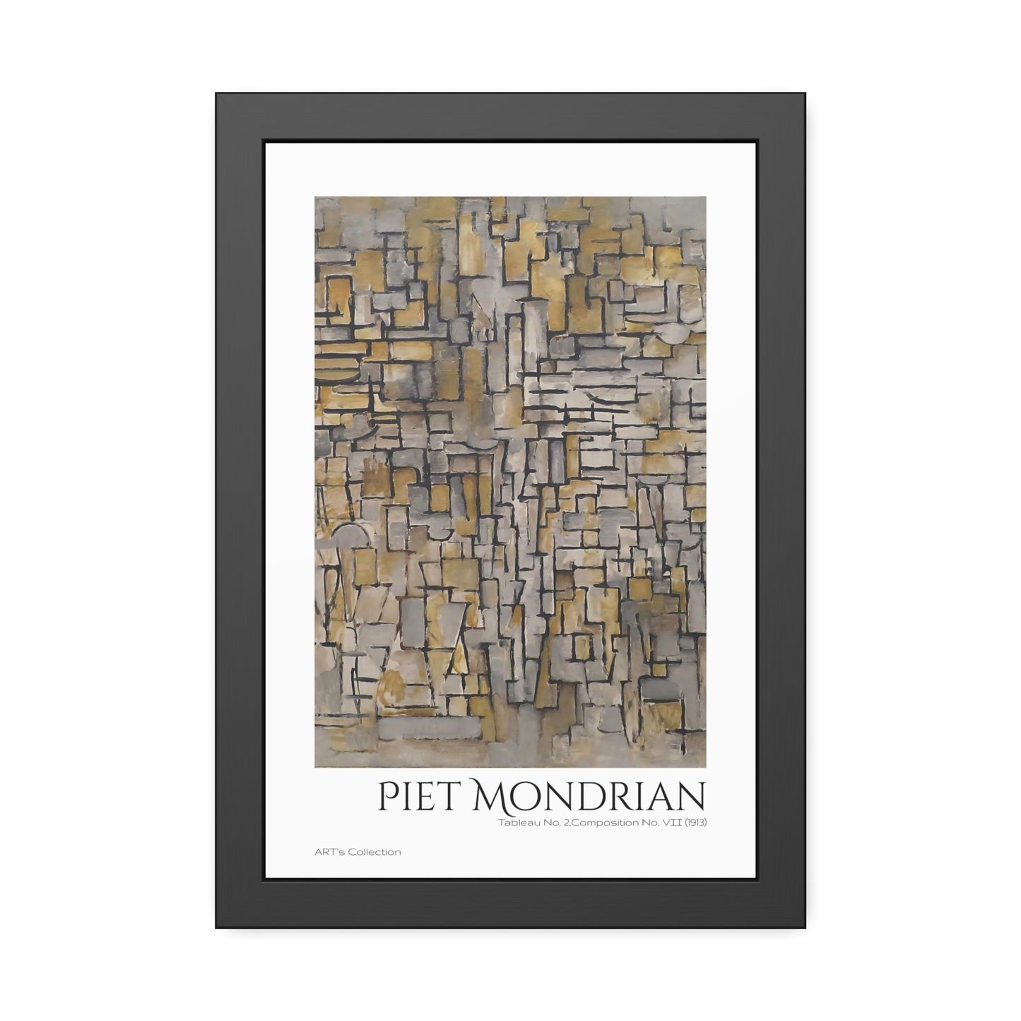 Tableau No. 2,Composition No. VII (1913) by Piet Mondrian / Affiche Encadrée série ART's Collection