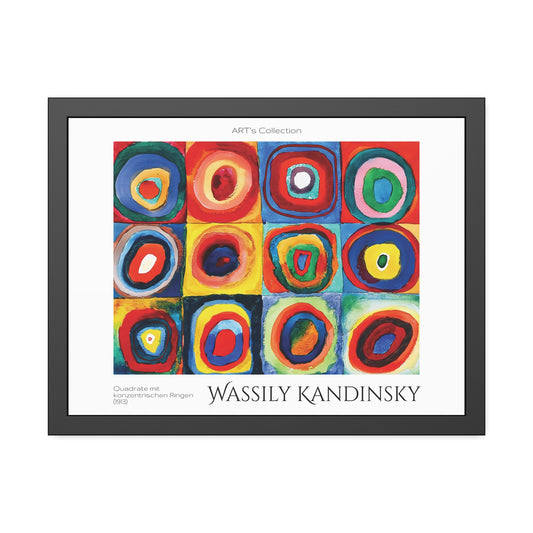 Quadrate mit konzentrischen Ringen (1913) by Wassily Kandinsky / Affiche Encadrée série ART's Collection