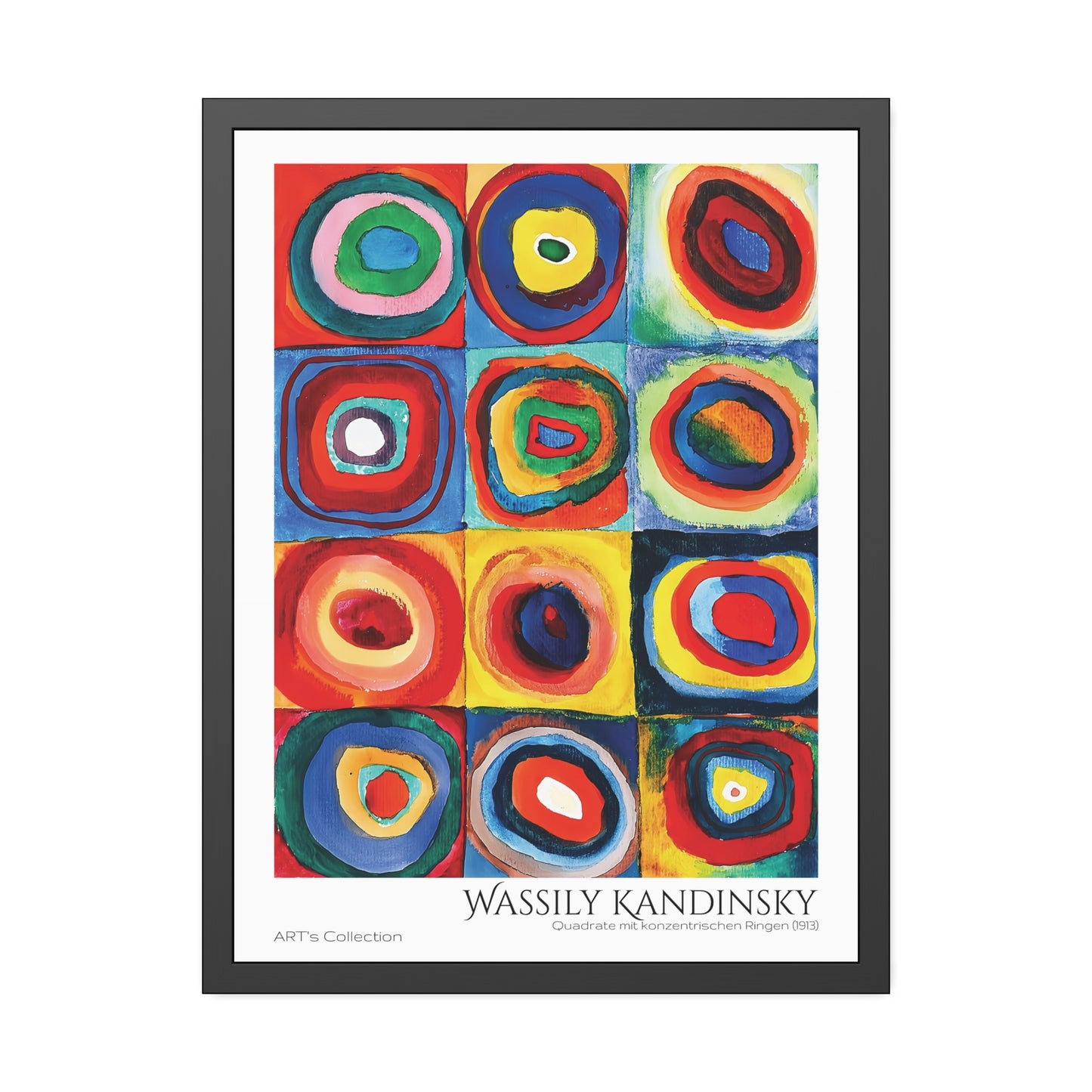 Quadrate mit konzentrischen Ringen (1913) by Wassily Kandinsky / Affiche Encadrée série ART's Collection