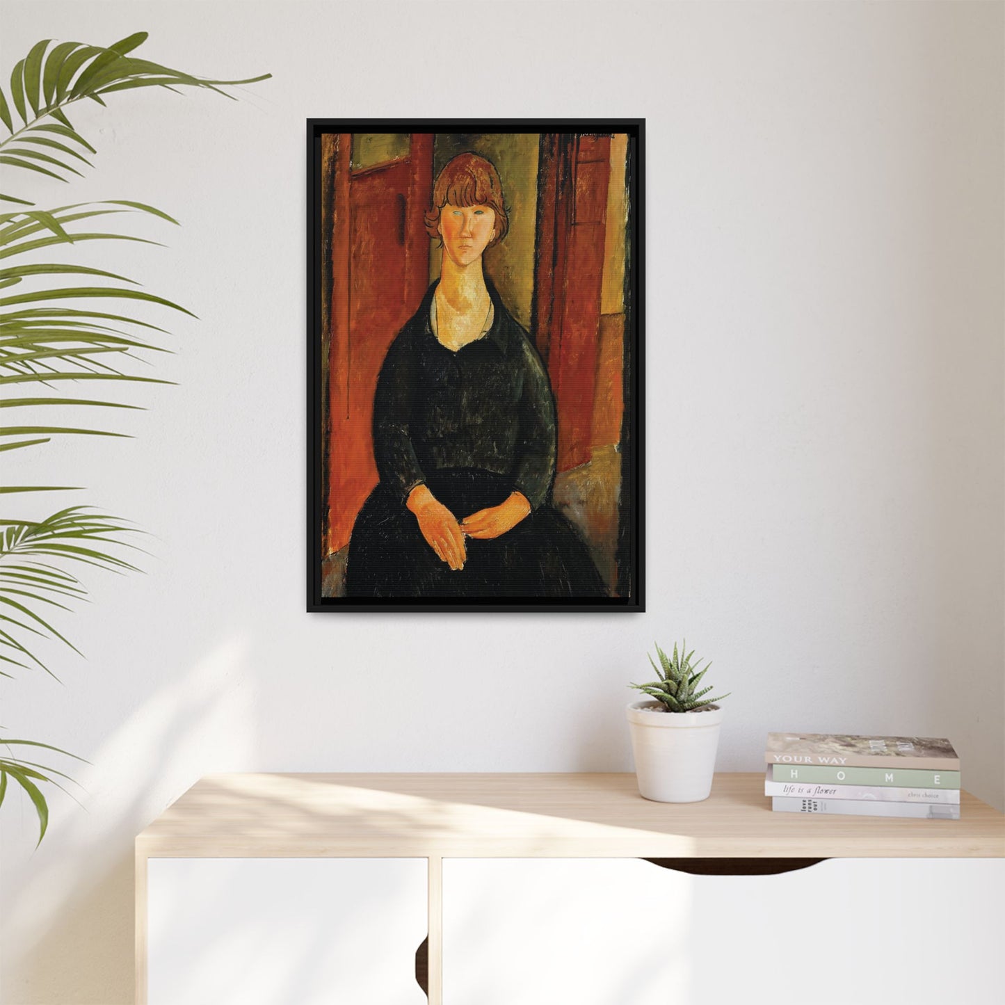 Flower Vendor (1919) by Amedeo Modigliani / Toile encadrée sur caisse américaine
