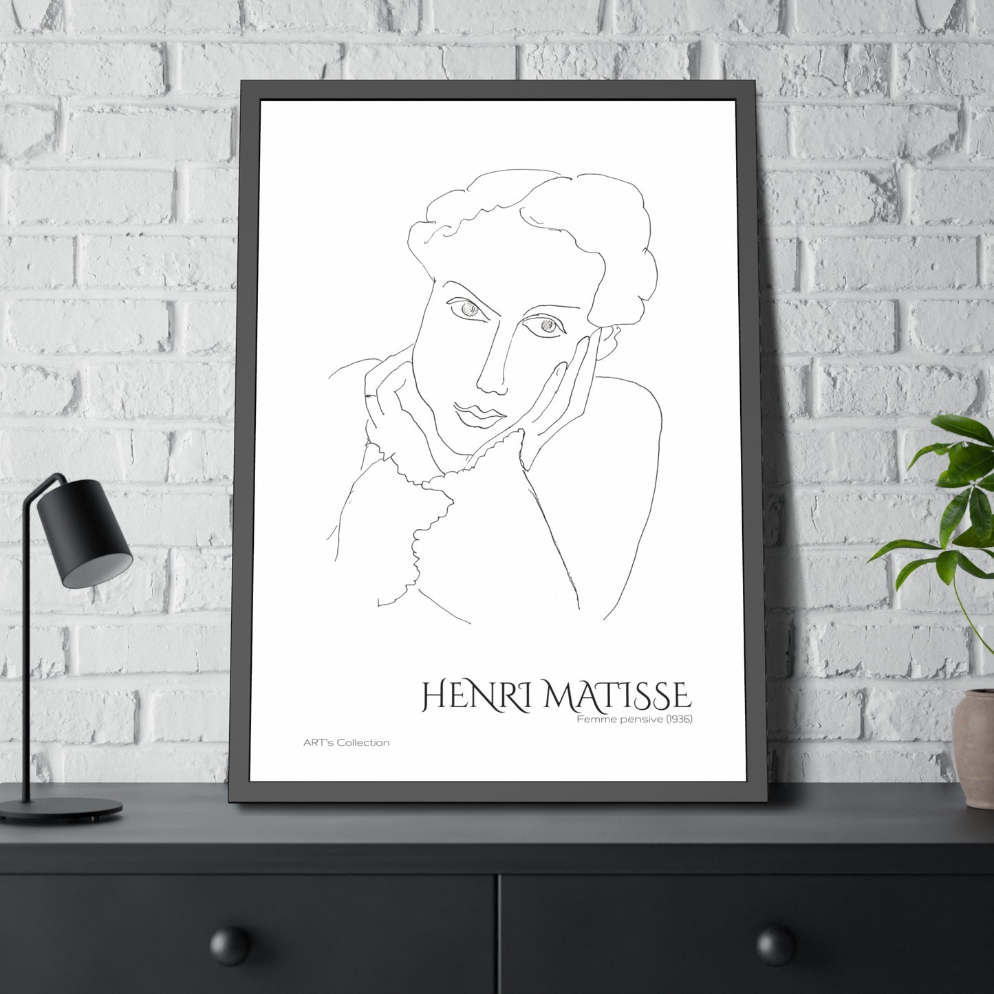 Femme pensive (1936) by Henri Matisse / Affiche Encadrée série ART's Collection