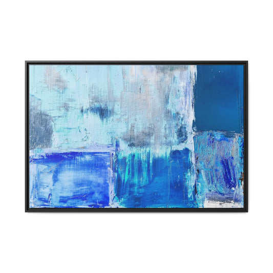 Tableau Beaux Arts Bleu Azur "Série Sign Collections" / Toile encadrée sur caisse américaine