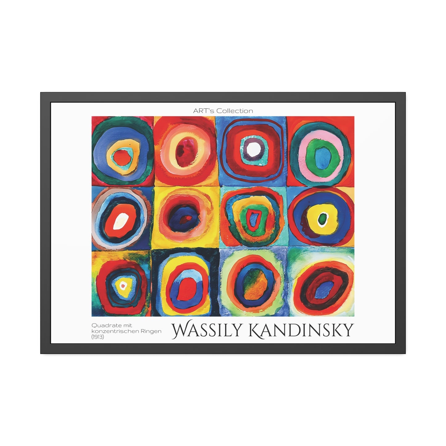 Quadrate mit konzentrischen Ringen (1913) by Wassily Kandinsky / Affiche Encadrée série ART's Collection