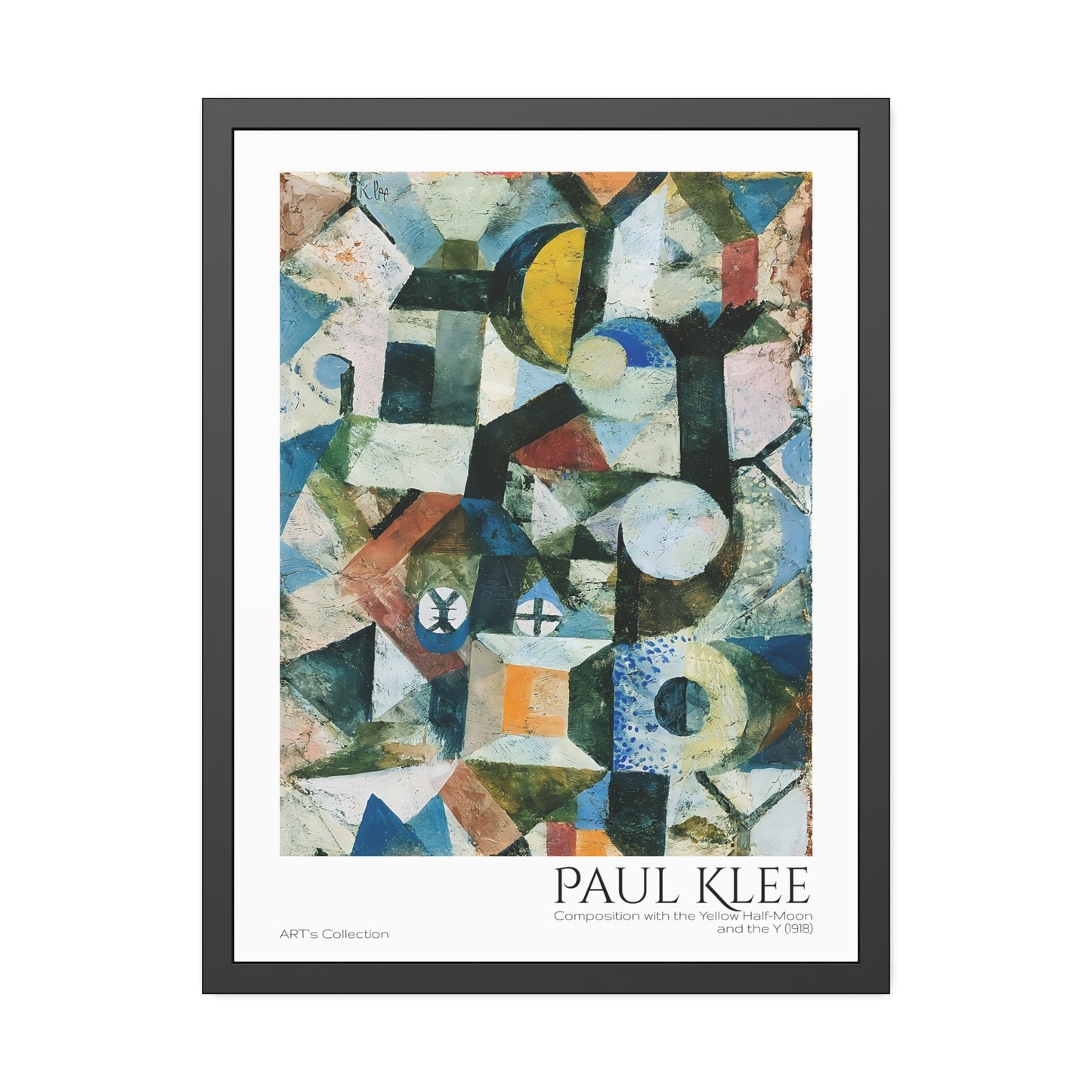 Composition with the Yellow Half-Moon and the Y (1918) by Paul Klee / Affiche Encadrée série ART's Collection