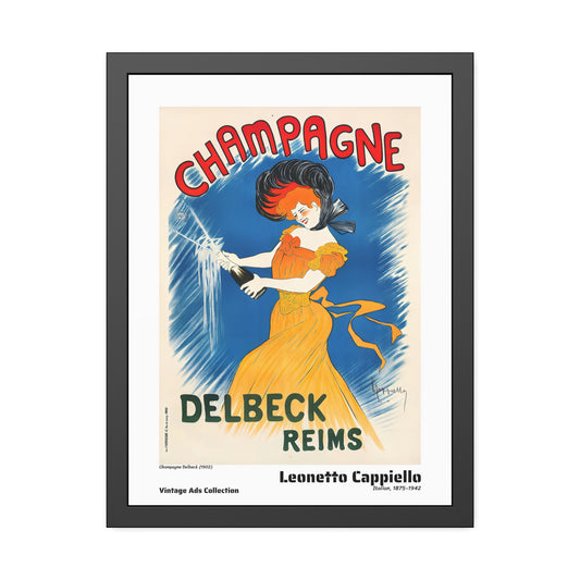 Champagne Delbeck (1902) by Leonetto Cappiello / Affiche Encadrée Série Vintage Ads Collection