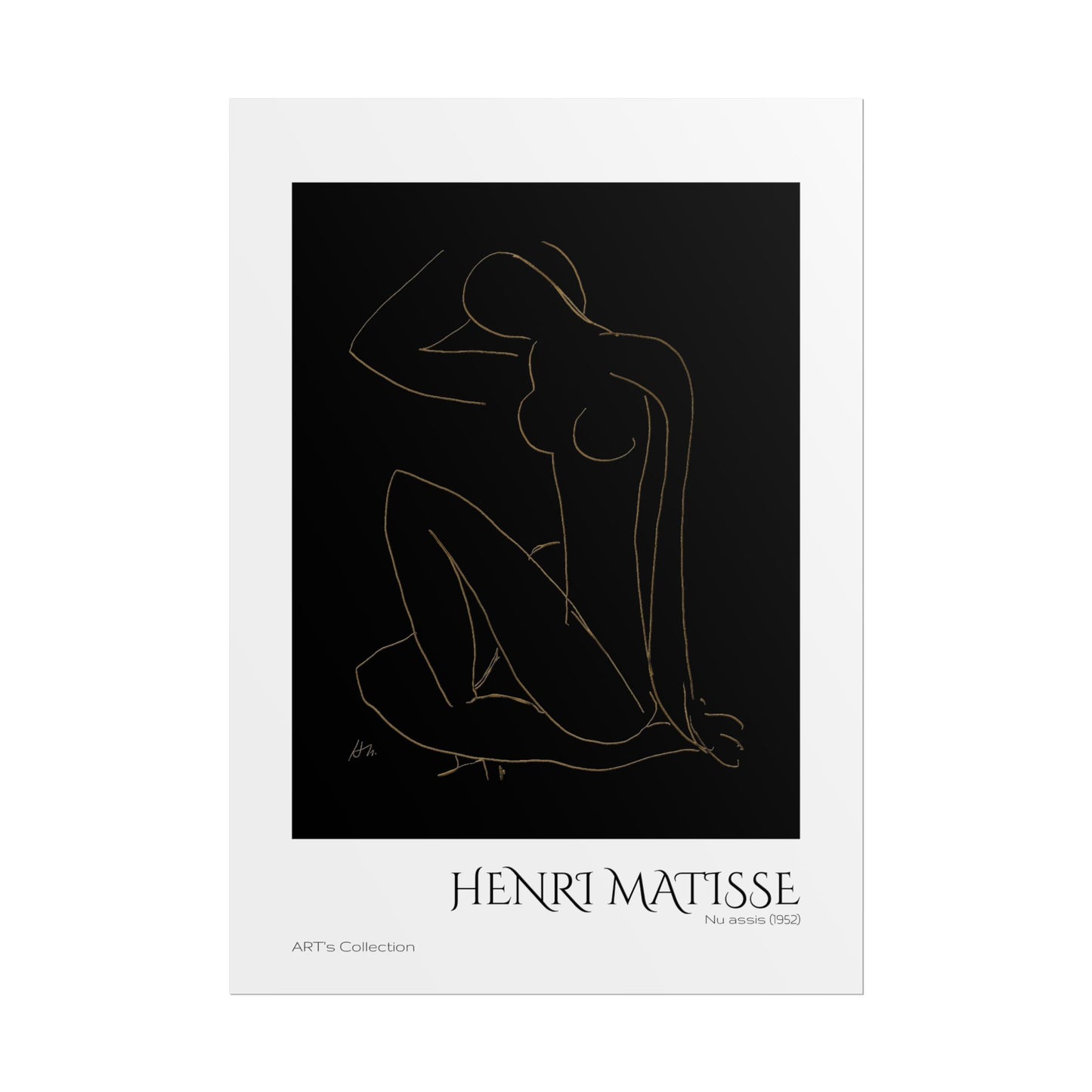 Nu assis (1952) version imposition by Henri Matisse / Affiche imprimée - Série ART's Collection