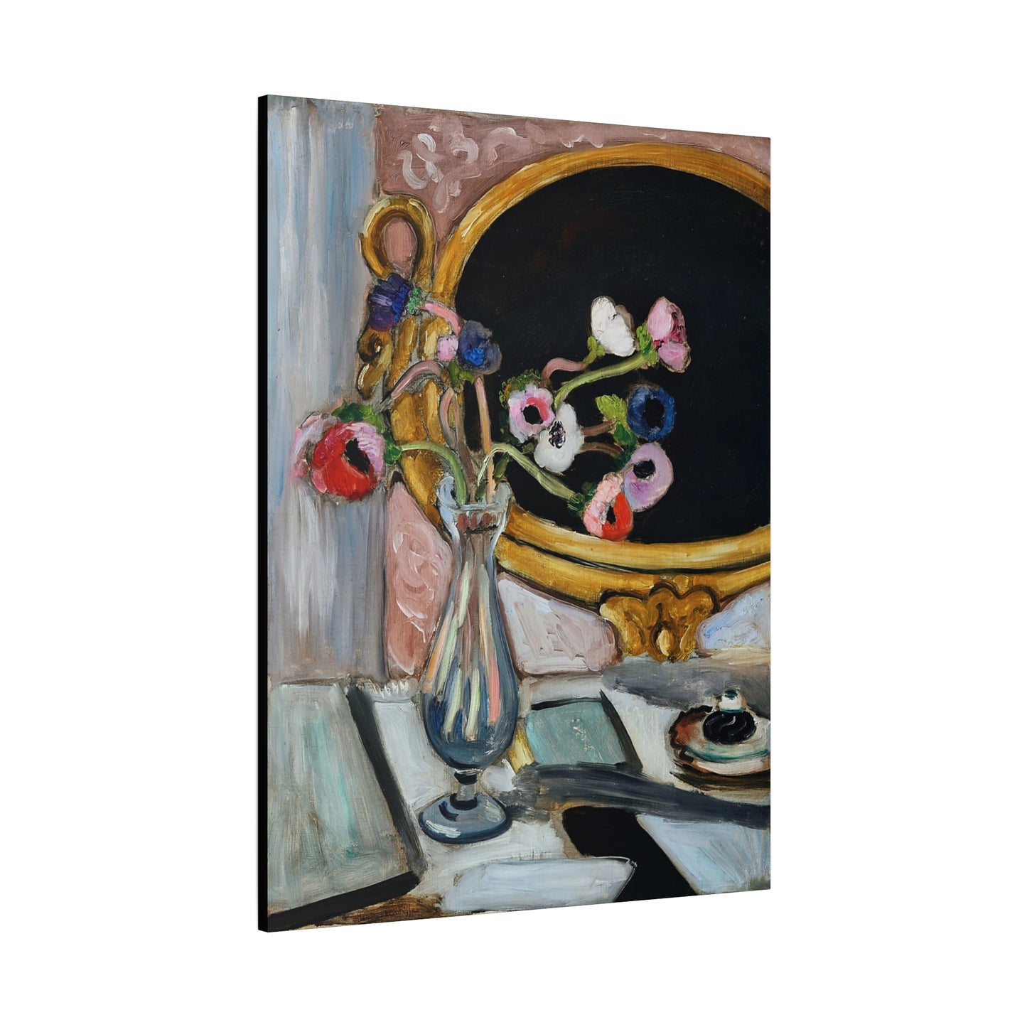 Anémones au miroir noir (1919) by Henri Matisse / Reproduction Fine Art sur Toile / Epaisseur 3.2 cm - 1.25 inch
