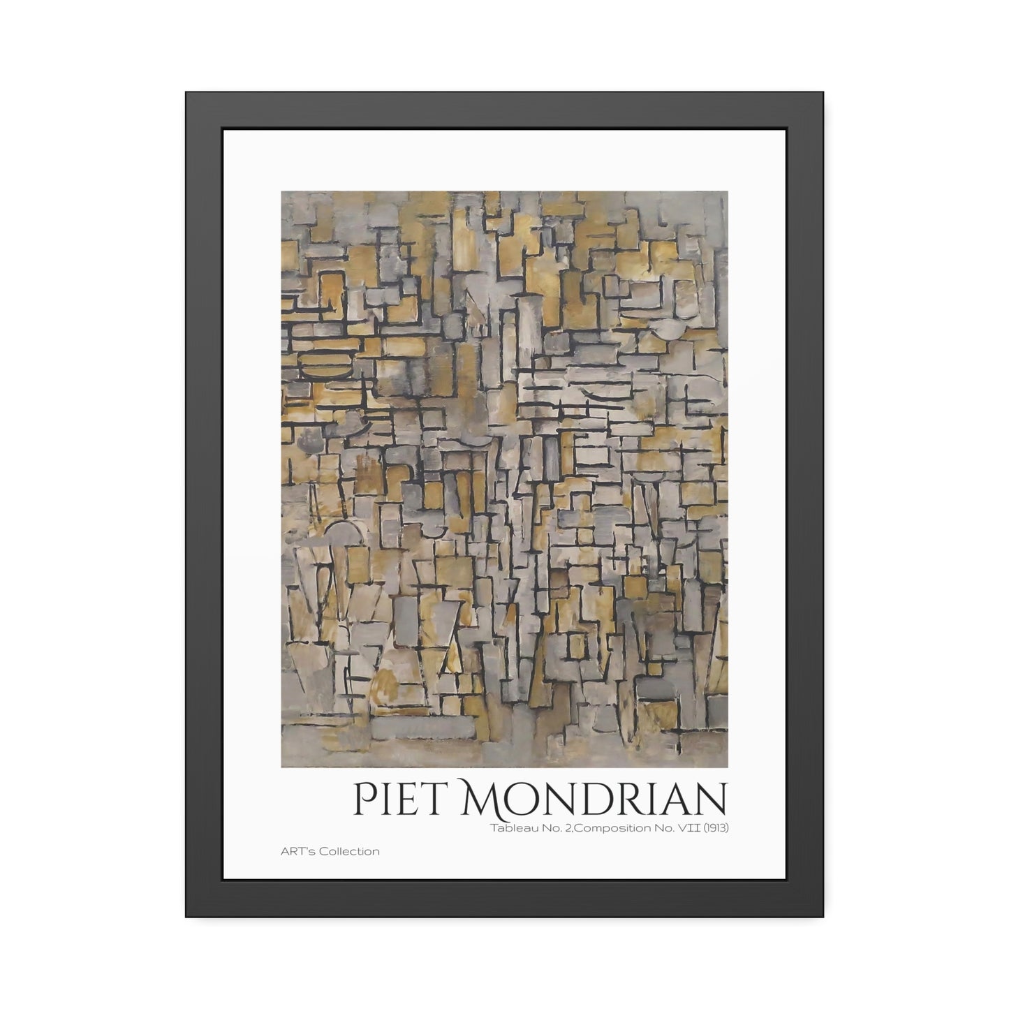 Tableau No. 2,Composition No. VII (1913) by Piet Mondrian / Affiche Encadrée série ART's Collection