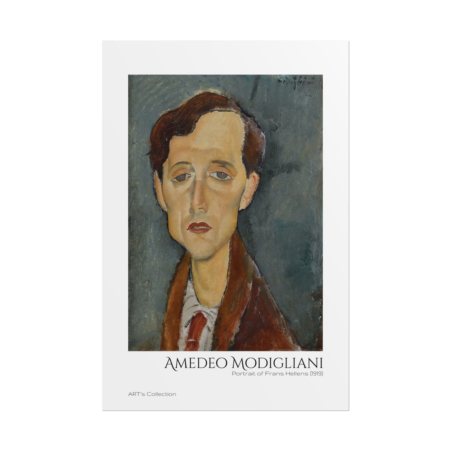 Portrait of Frans Hellens (1919) by Amedeo Modigliani / Affiche imprimée - Série ART's Collection