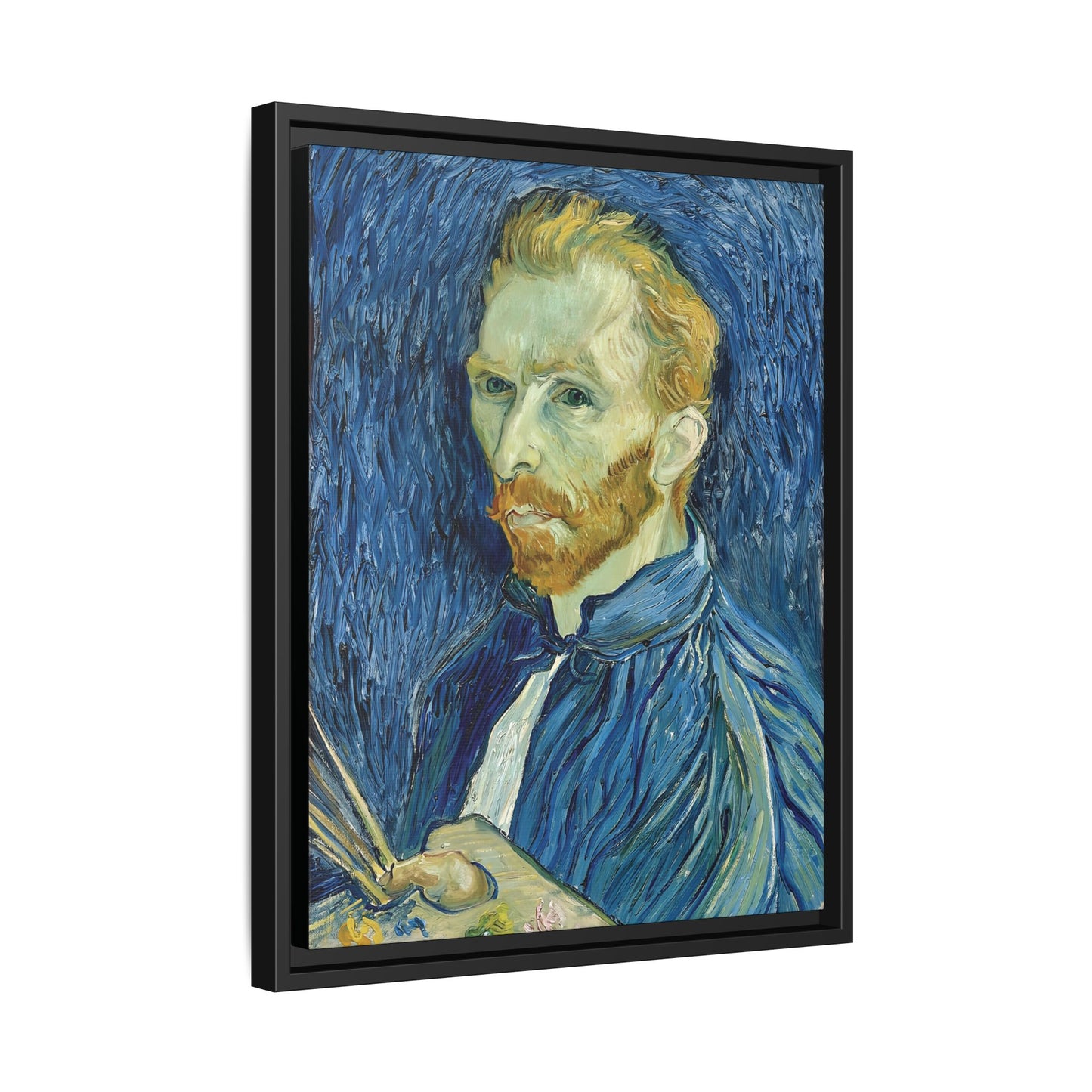 Self-Portrait (1889) by Vincent van Gogh / Toile encadrée sur caisse américaine