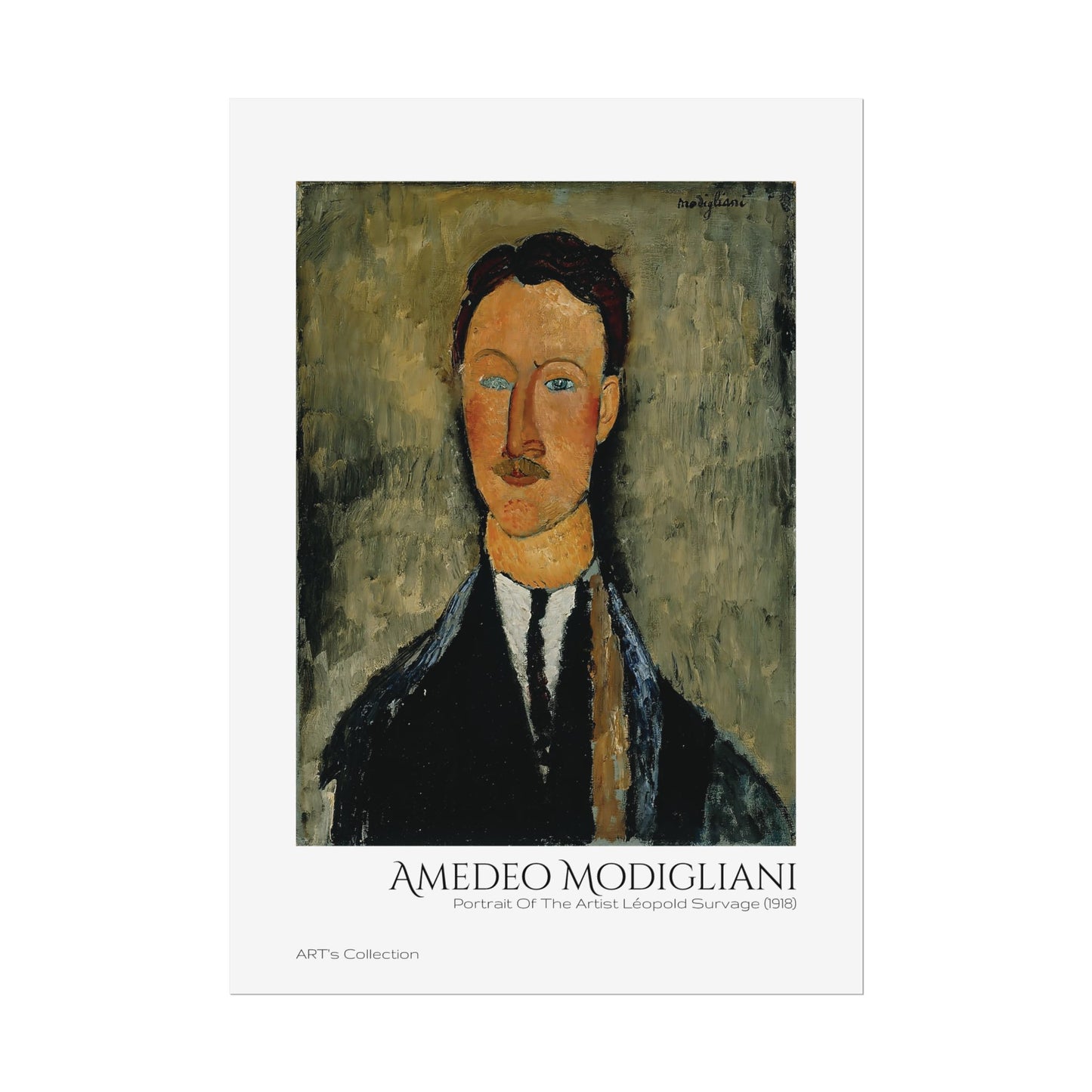 Portrait Of The Artist Léopold Survage (1918) by Amedeo Modigliani / Affiche imprimée - Série ART's Collection