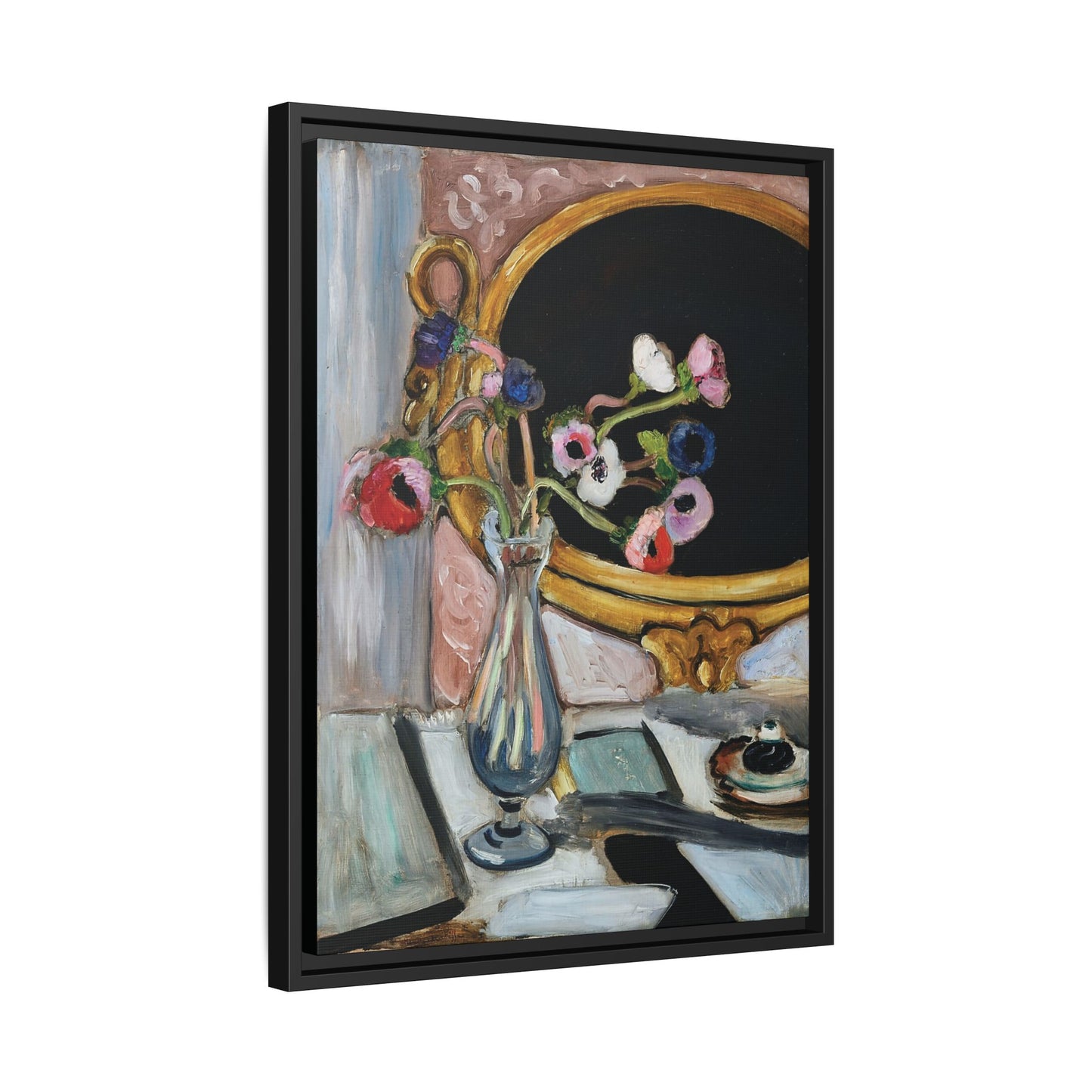 Anémones au miroir noir (1919) by Henri Matisse / Toile encadrée sur caisse américaine