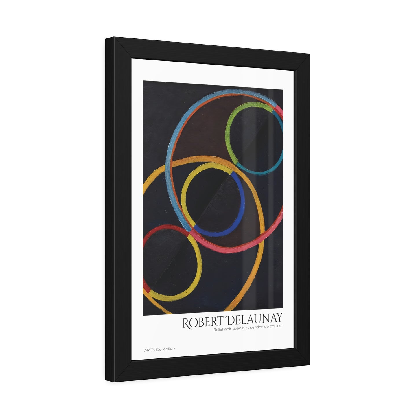 Relief noir avec des cercles de couleur by Robert Delaunay / Affiche Encadrée série ART's Collection