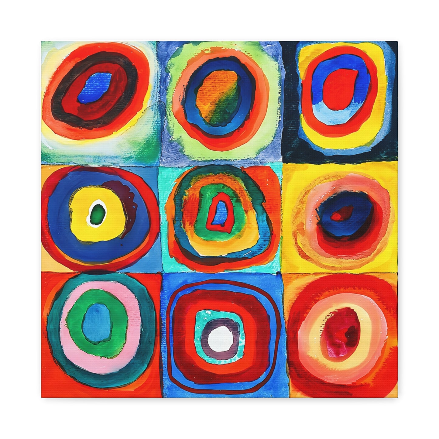Quadrate mit konzentrischen Ringen (1913) by Wassily Kandinsky / Reproduction Fine Art sur Toile / Epaisseur 3,2cm - 1'25 po