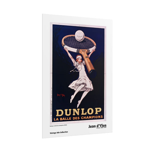 Dunlop, la balle des champions (1929) by Jean d'Ylen / Affiche imprimée - Série Vintage Ads Collection