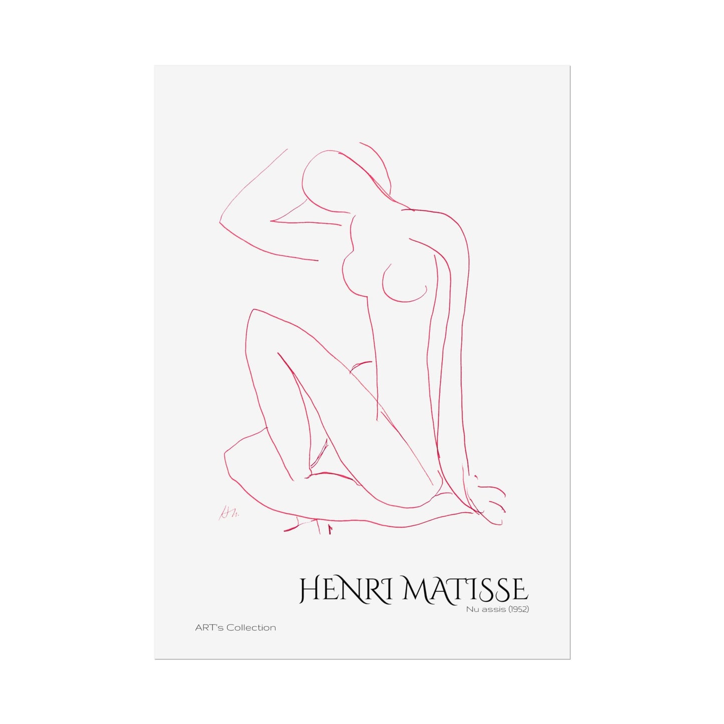 Nu assis (1952) version rouge by Henri Matisse / Affiche imprimée - Série ART's Collection