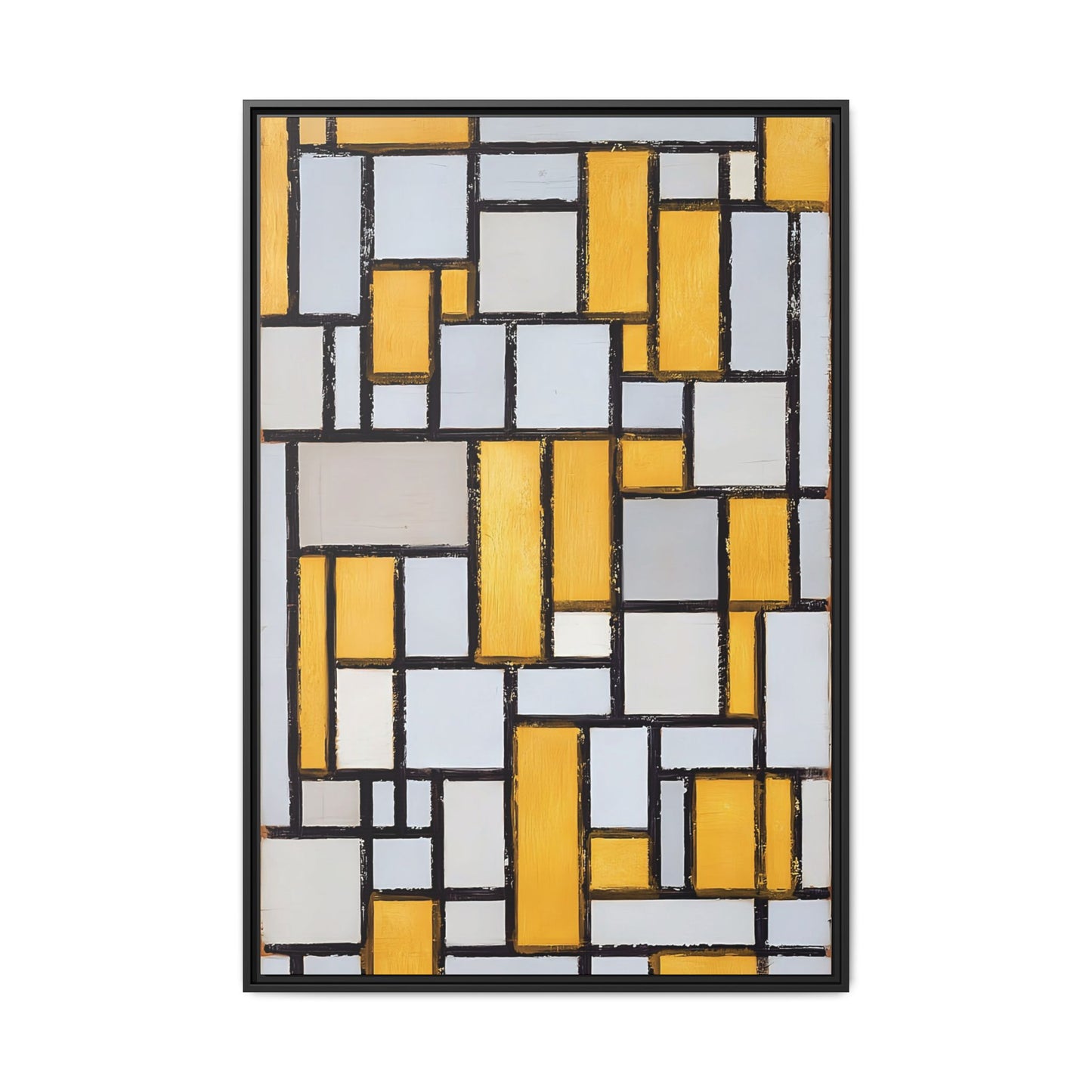 Composition with Grid 1 (1918) by Piet Mondrian / Toile encadrée sur caisse américaine