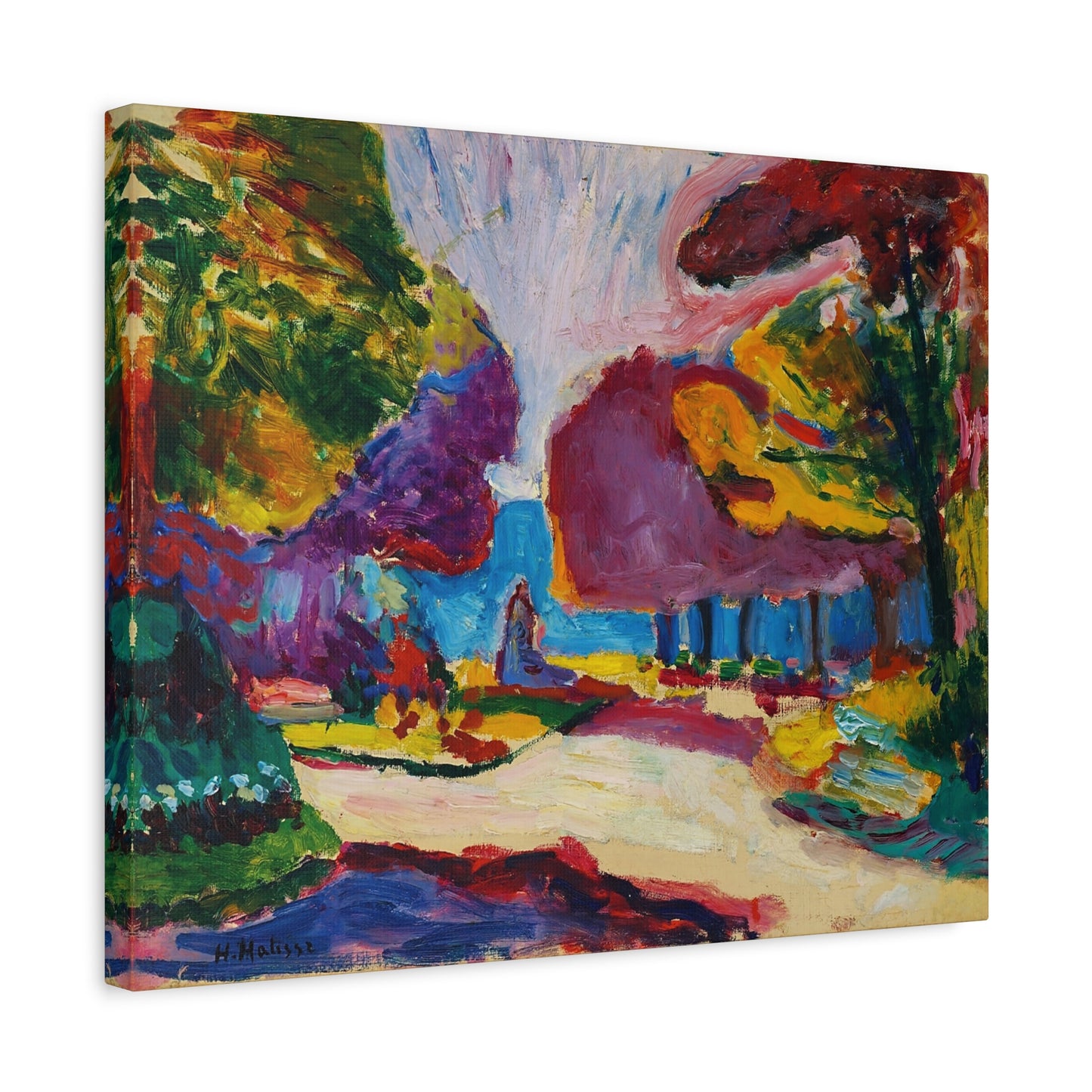 Jardin du Luxembourg, Paris (1902) by Henri Matisse / Reproduction Fine Art sur Toile / Flanc Large Epaisseur 3.2 cm - 1.25 inch