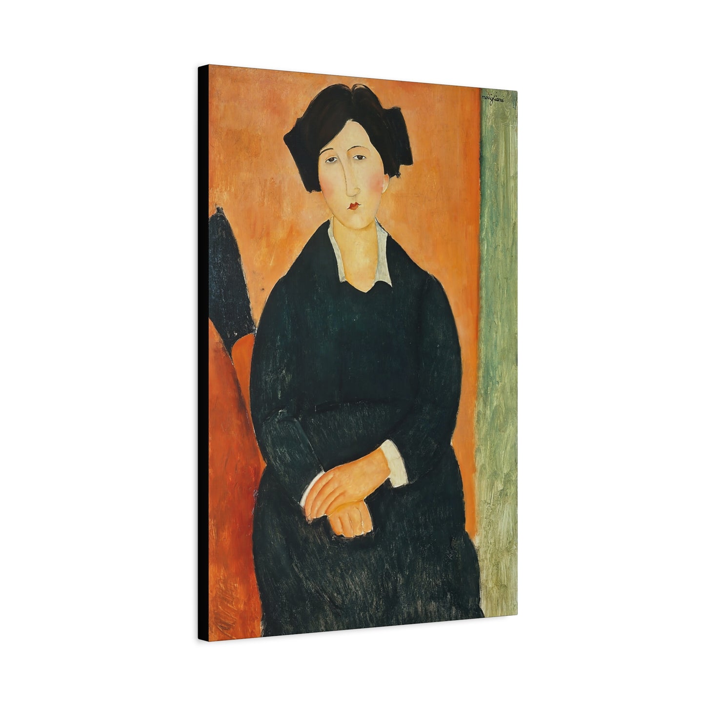 The Italian (1917) by Amedeo Modigliani / Reproduction Fine Art sur Toile / Flanc Large Epaisseur 3.2 cm - 1.25 inch