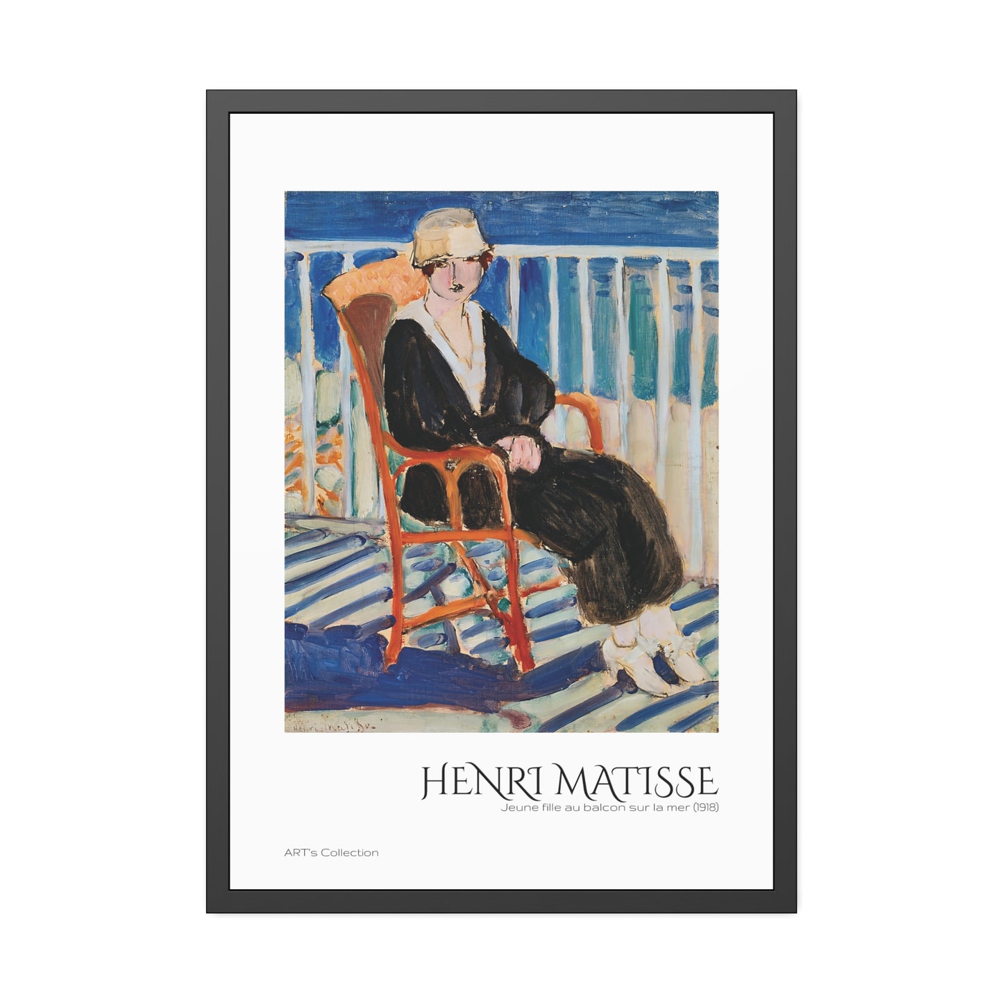 Jeune fille au balcon sur la mer (1918) by Henri Matisse / Affiche Encadrée série ART's Collection