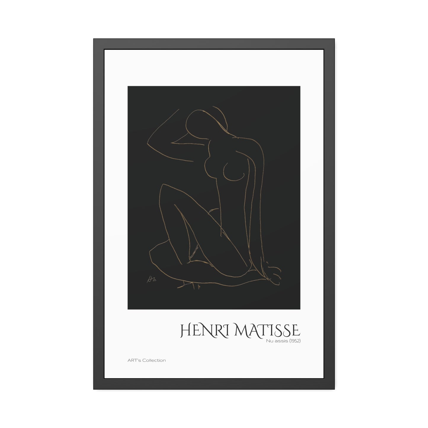 Nu assis (1952) by Henri Matisse version imposition / Affiche Encadrée série ART's Collection