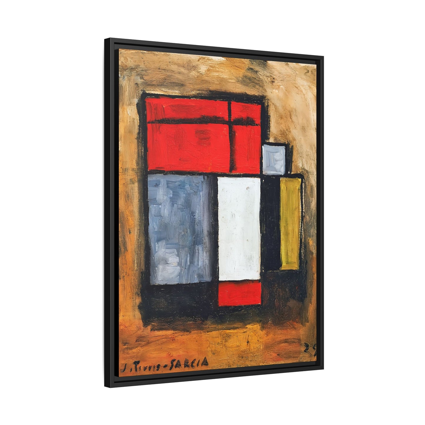 Formas abstractas (1929) by Joaquín Torres-García / Toile encadrée sur caisse américaine