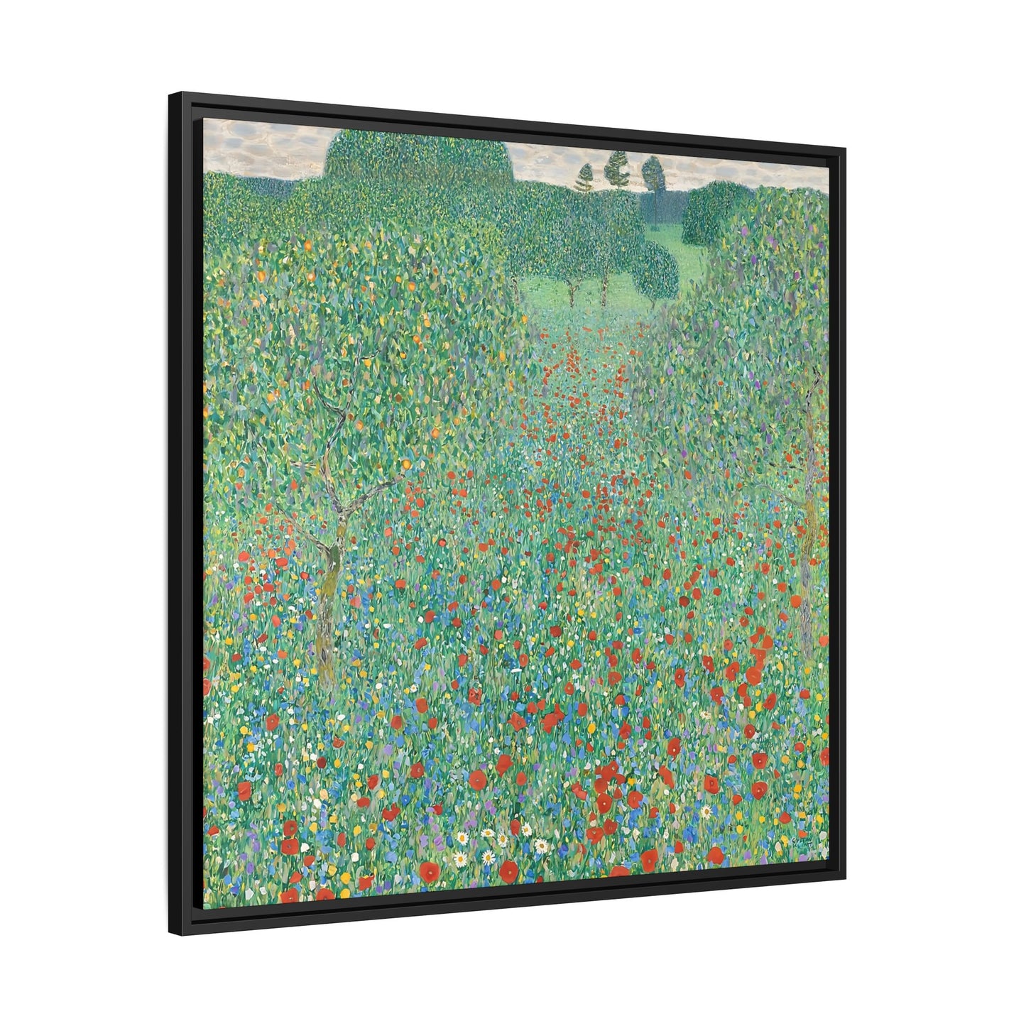 Blühender Mohn Mohnwiese (1907) by Gustav Klimt / Toile encadrée sur caisse américaine