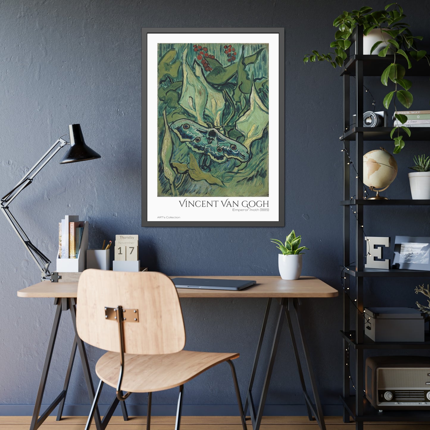 Emperor moth (1889) by Vincent Van Gogh / Affiche Encadrée série ART's Collection