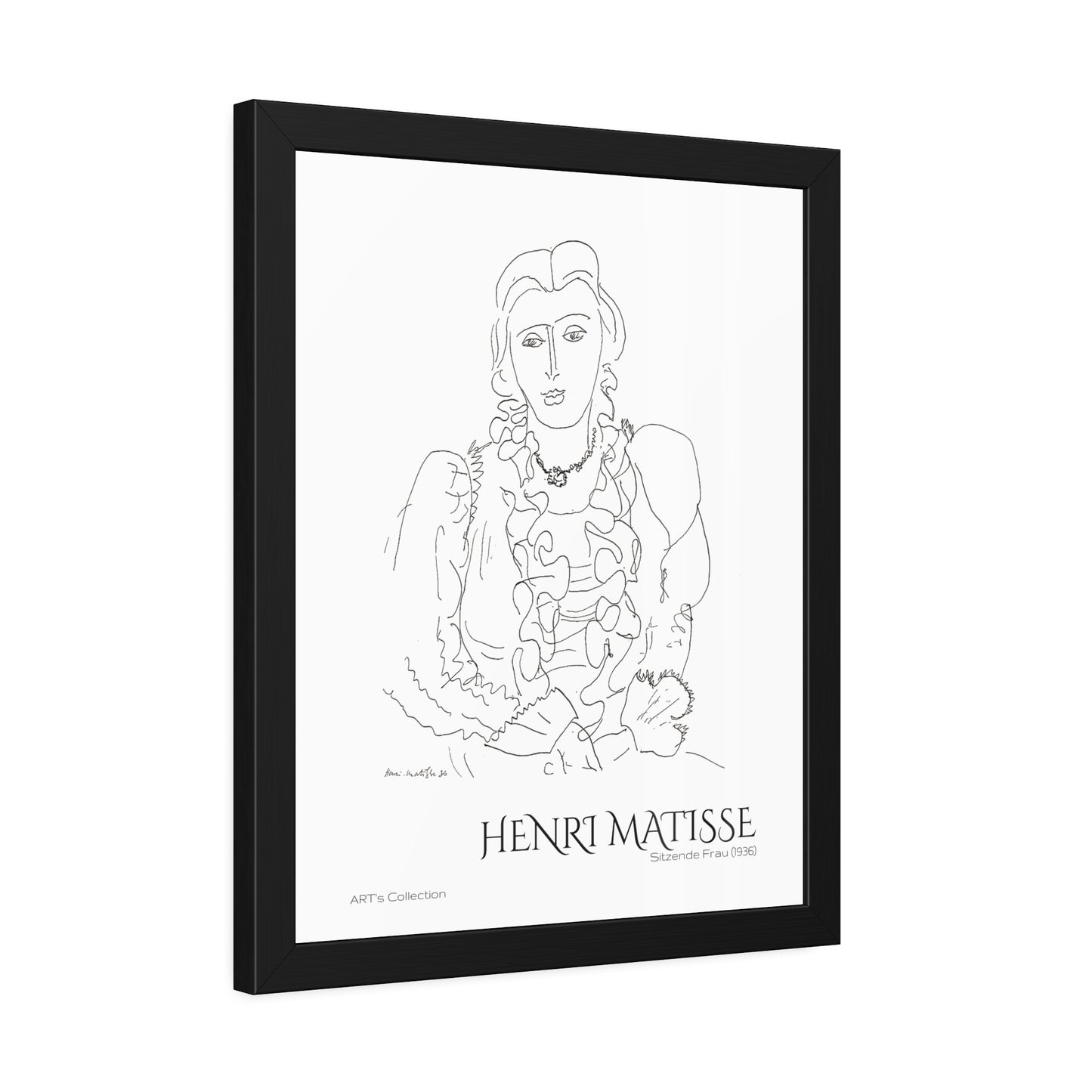 Sitzende Frau (1936) by Henri Matisse / Affiche Encadrée série ART's Collection