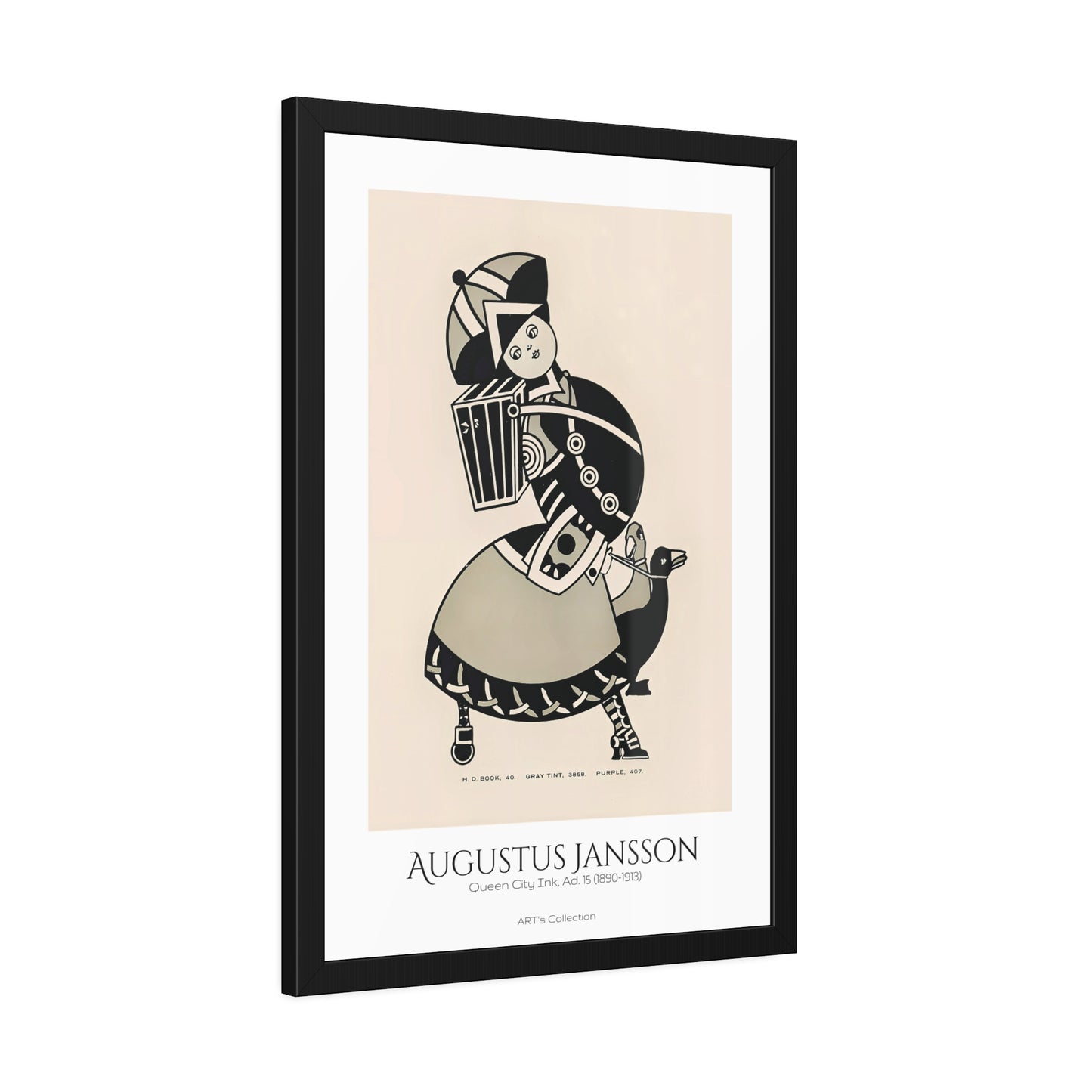Queen City Ink, Ad. 15 (1890-1913) by Augustus Jansson / Affiche Encadrée série ART's Collection