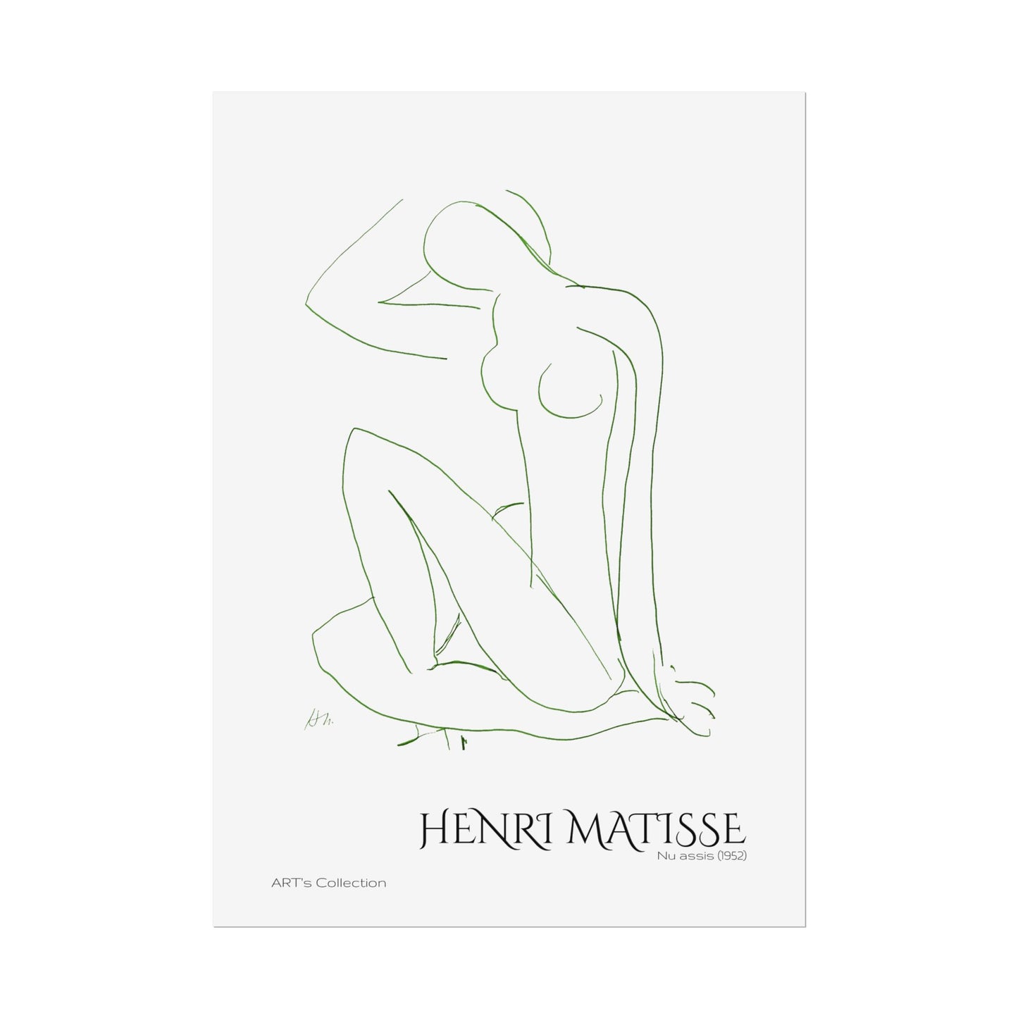 Nu assis (1952) version verte by Henri Matisse / Affiche imprimée - Série ART's Collection