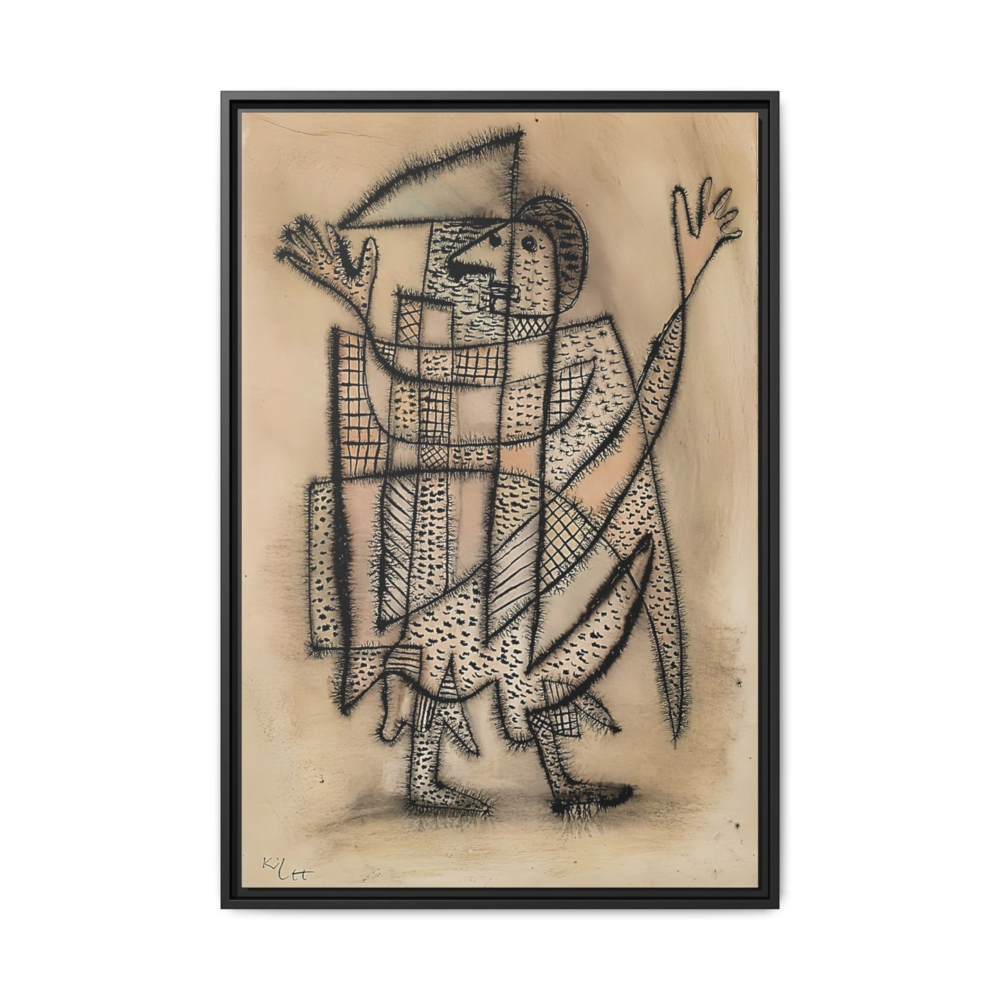 Maske mit Sense (1927) by Paul Klee / Toile encadrée sur caisse américaine