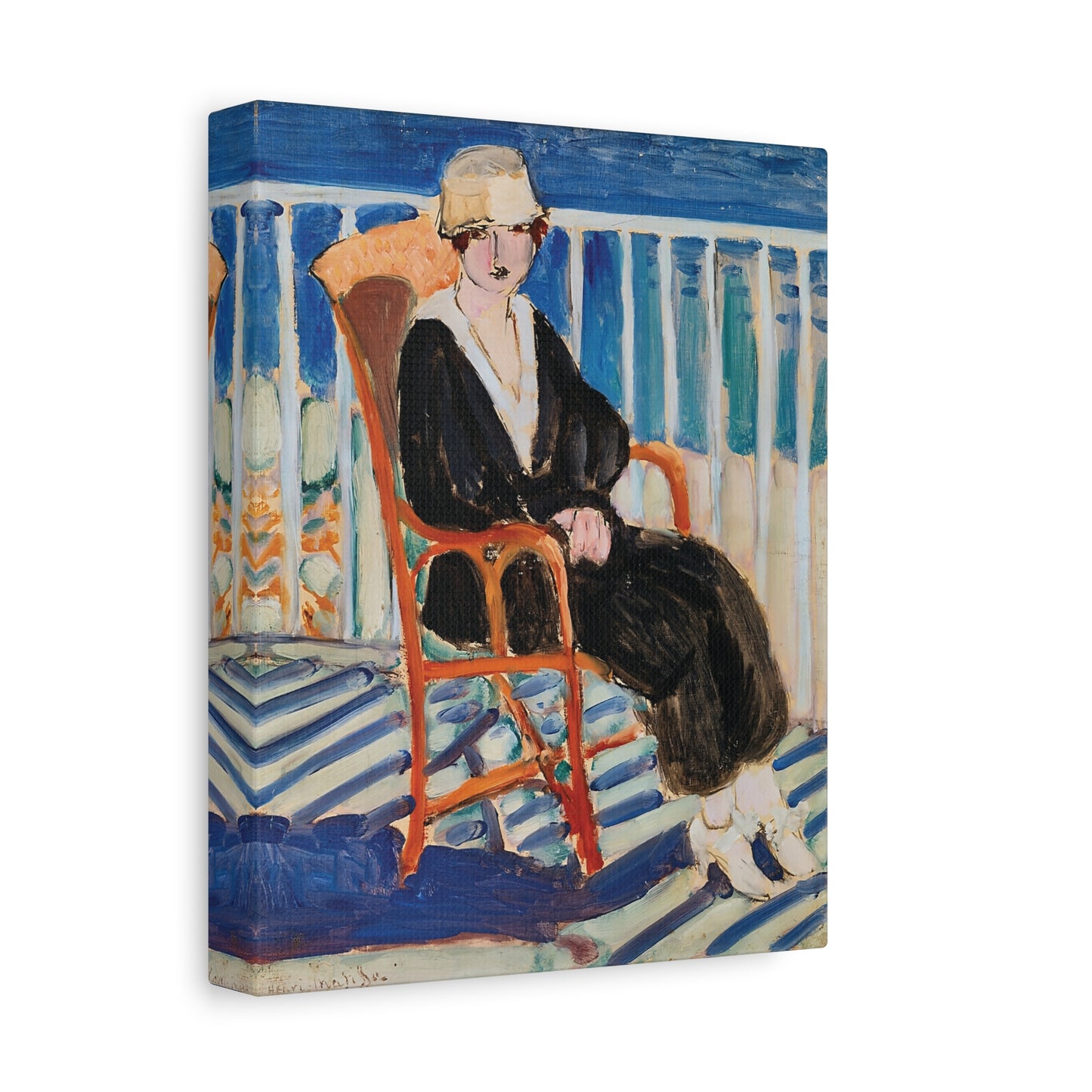 Jeune fille au balcon sur la mer (1918) by Henri Matisse / Reproduction Fine Art sur Toile / Epaisseur 3.2 cm - 1.25 inch