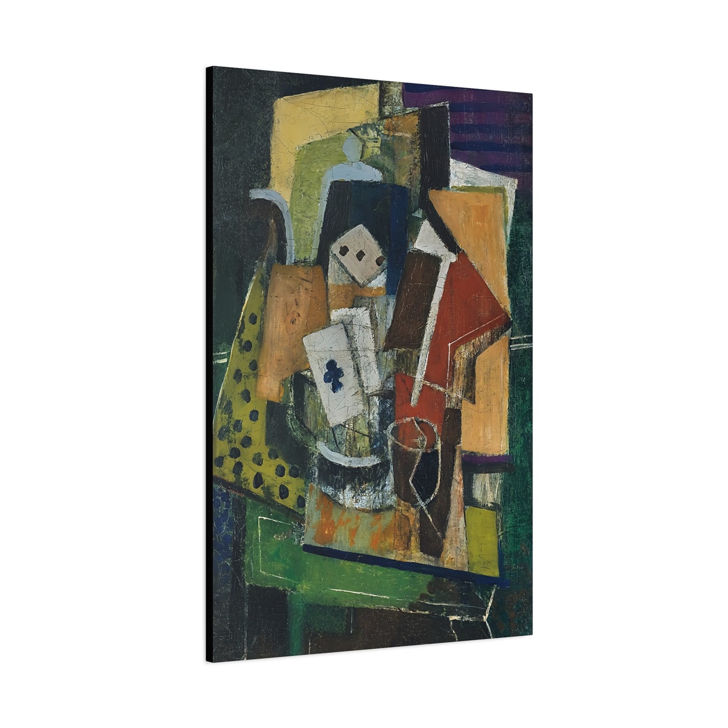 Nature morte à l'as de trèfle (1912-1916) by Louis Marcoussis / Reproduction Fine Art sur Toile / Epaisseur 3.2 cm - 1.25 inch