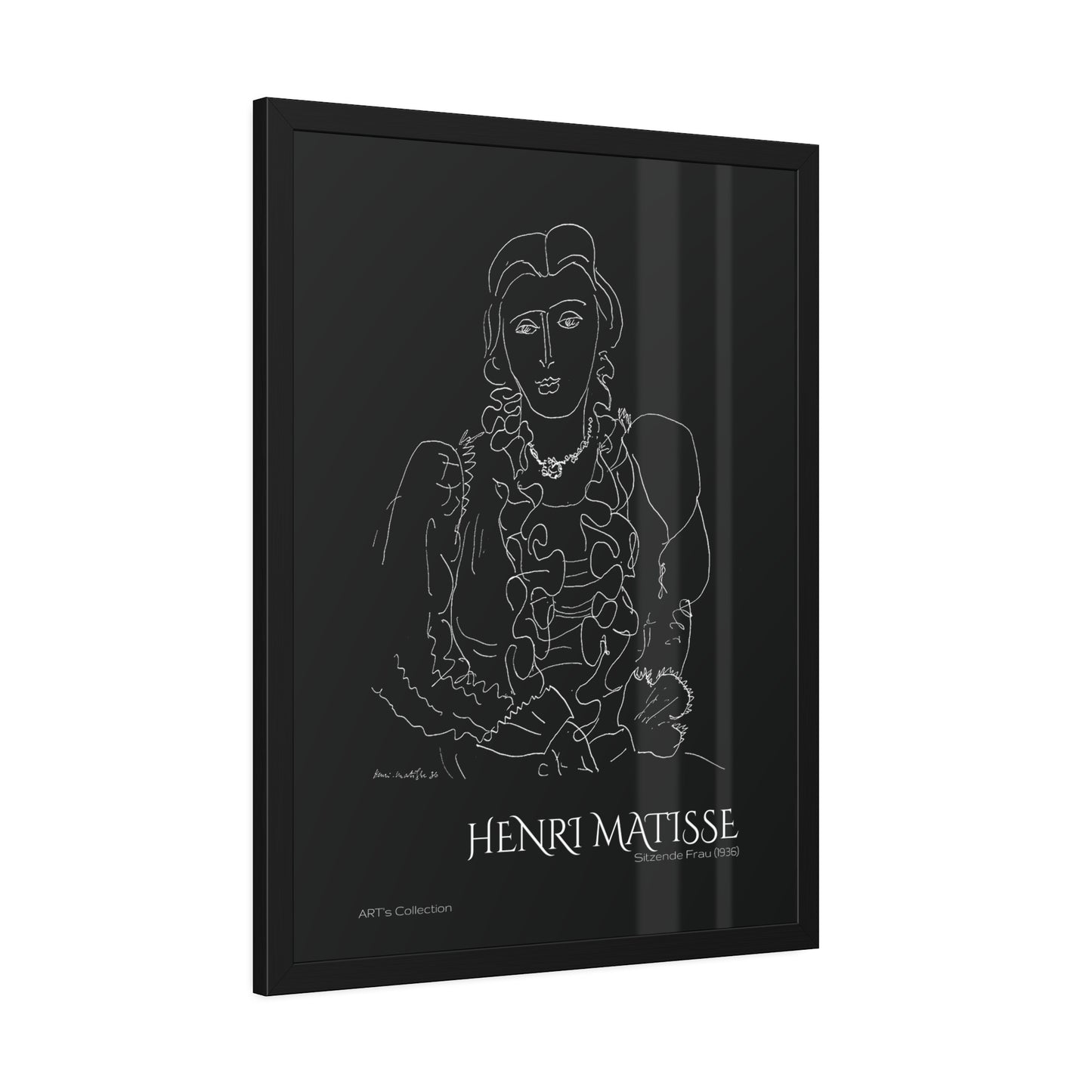 Sitzende Frau (1936) black édition by Henri Matisse / Affiche Encadrée série ART's Collection