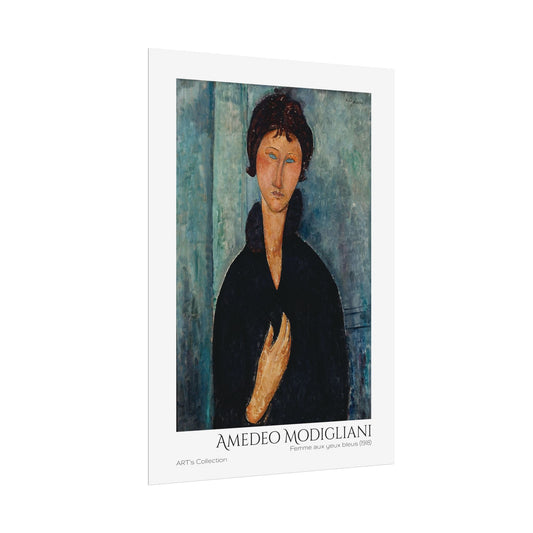 Femme aux yeux bleus (1918) by Amedeo Modigliani / Affiche imprimée - Série ART's Collection