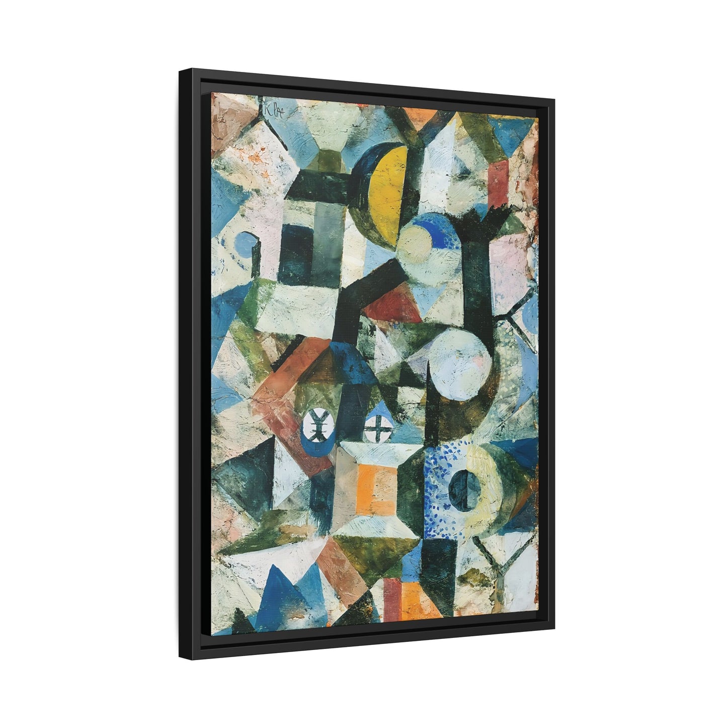 Composition with the Yellow Half-Moon and the Y (1918) by Paul Klee / Toile encadrée sur caisse américaine