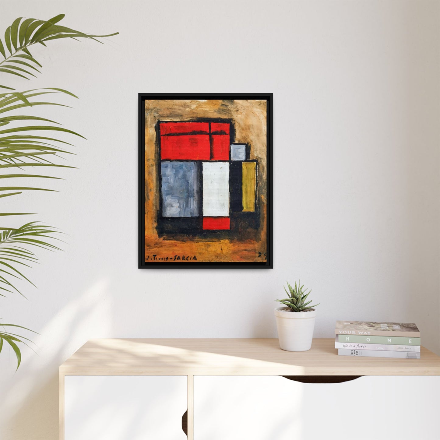 Formas abstractas (1929) by Joaquín Torres-García / Toile encadrée sur caisse américaine
