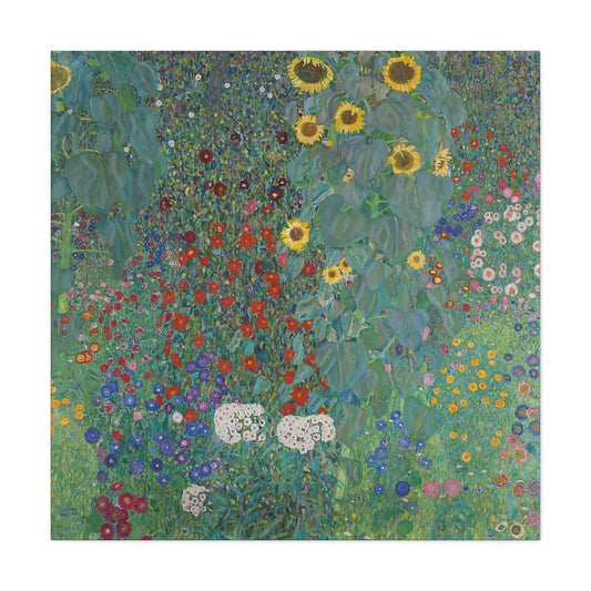 Cottage garden with sunflowers (1907) by Gustav Klimt / Reproduction Fine Art sur Toile / Flanc Large Epaisseur 3.2 cm - 1.25 inch