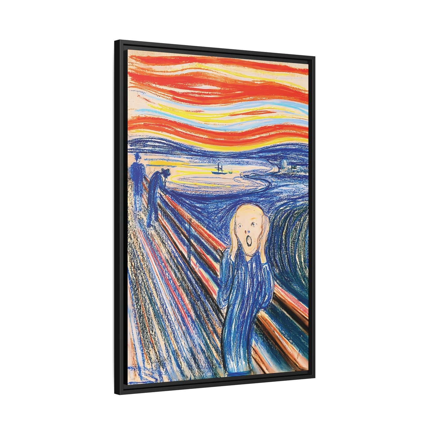The Scream (1895) color version by Edvard Munch / Toile encadrée sur caisse américaine