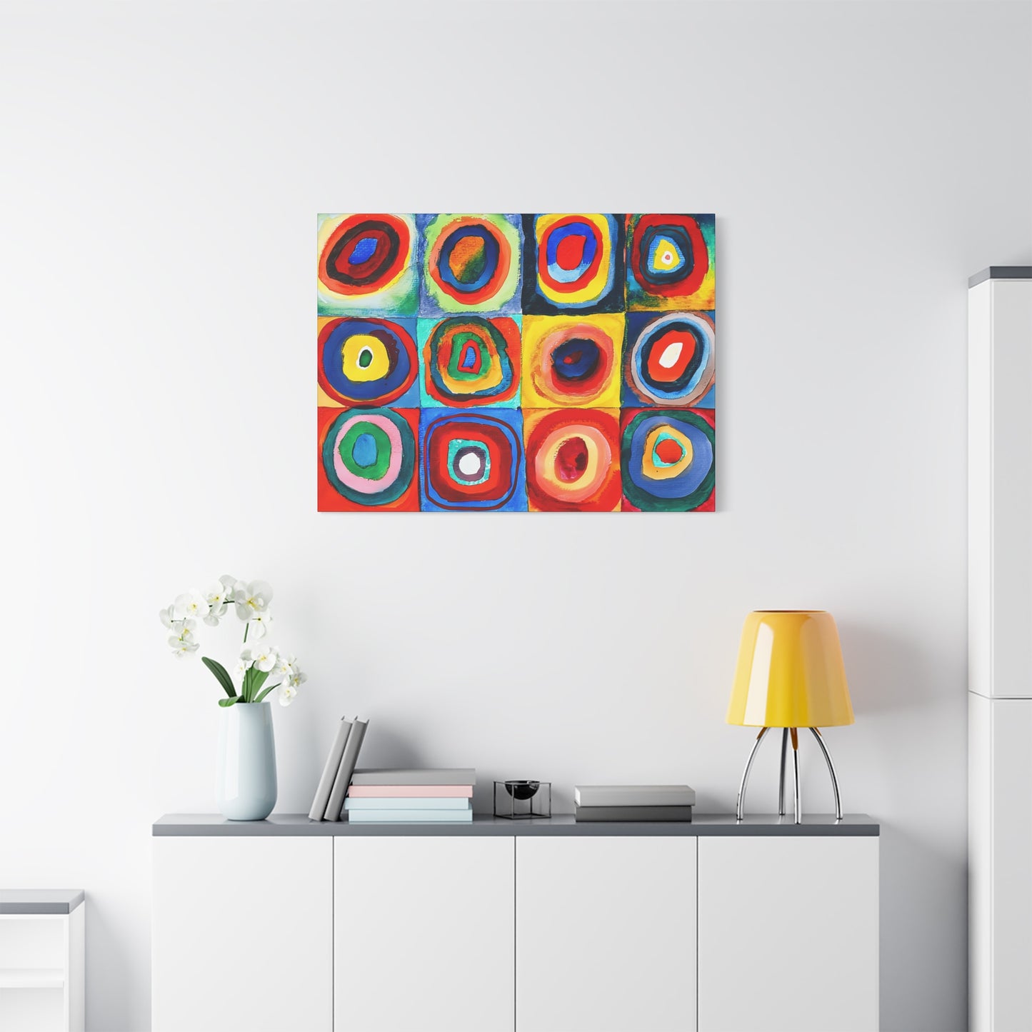 Quadrate mit konzentrischen Ringen (1913) by Wassily Kandinsky / Reproduction Fine Art sur Toile / Epaisseur 3,2cm - 1'25 po