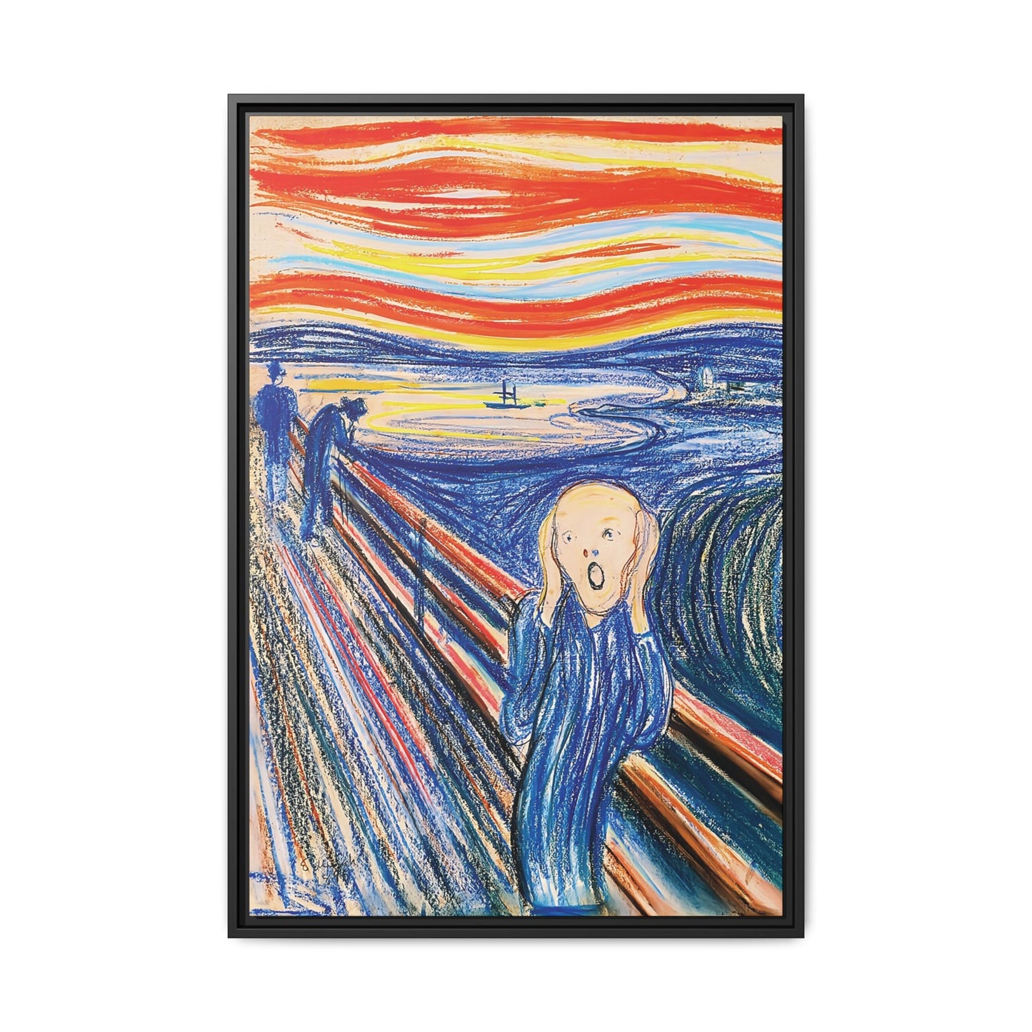 The Scream (1895) color version by Edvard Munch / Toile encadrée sur caisse américaine