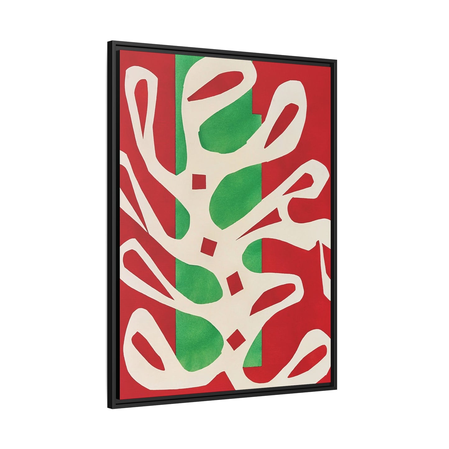 Henri Matisse / Algue blanche sur fond rouge et vert (1947) / Toile encadrée sur caisse américaine