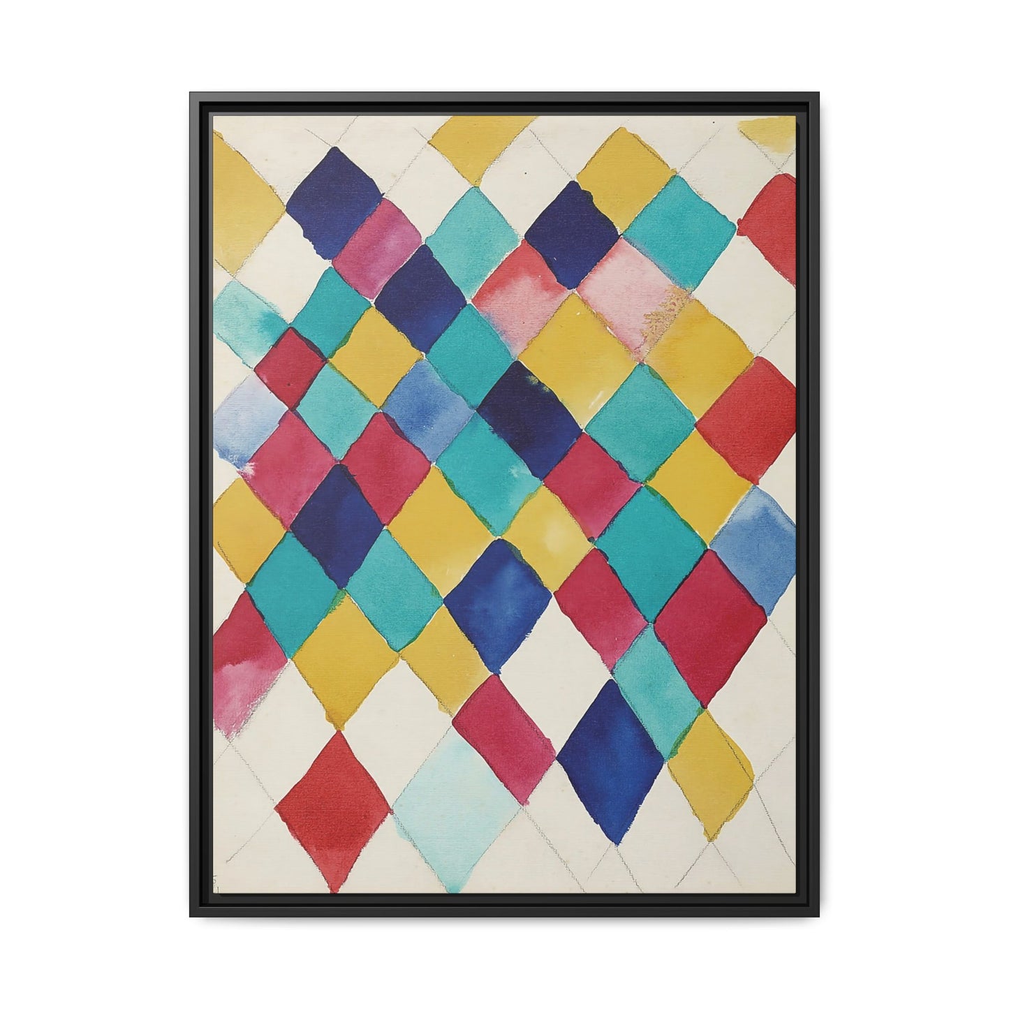 Wassily Kandinsky / Étude des couleurs avec les diamants (1913) / Toile encadrée sur caisse américaine